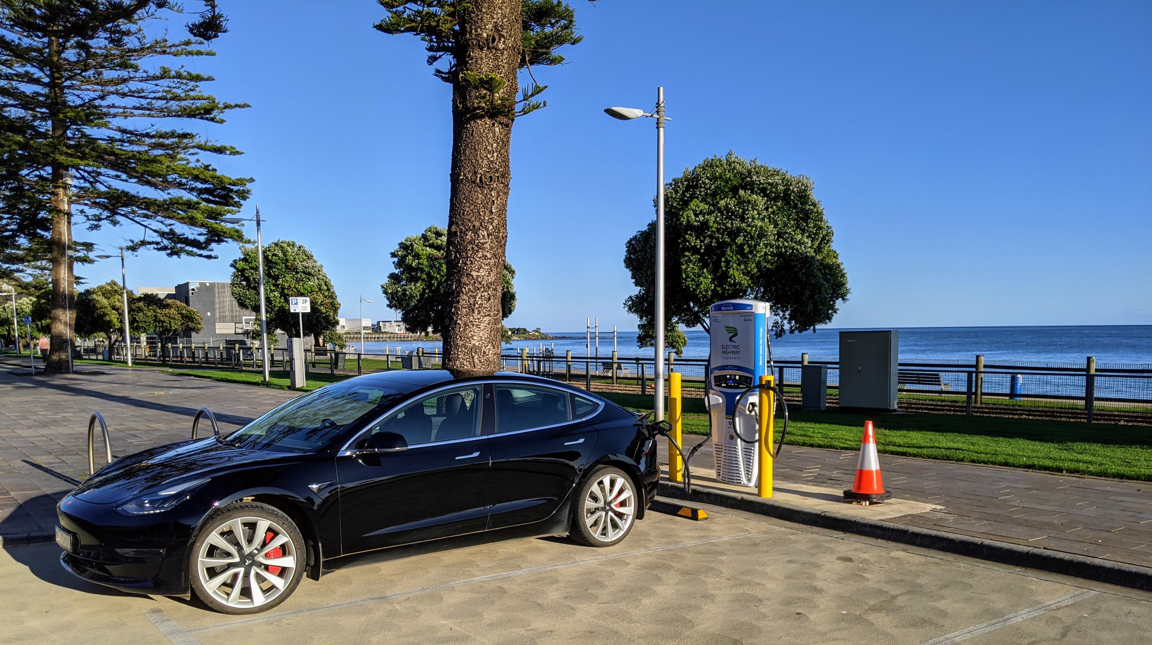 A very picturesque waterside charging location at Burnie, Tasmania. The