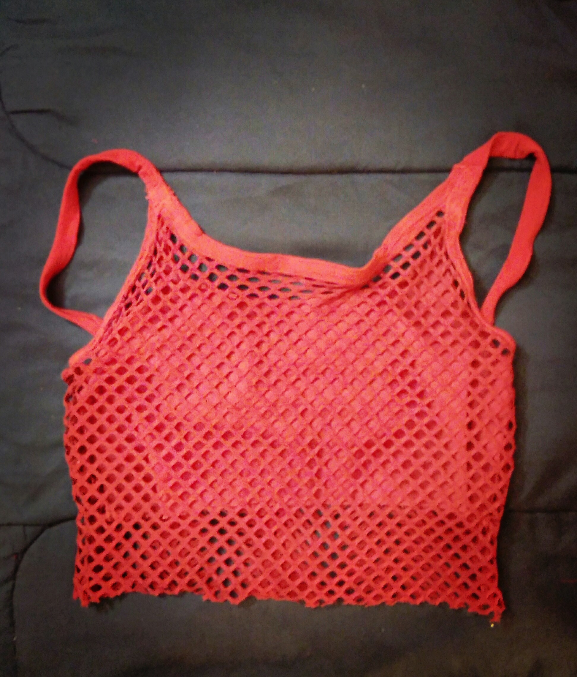 Made mesh crop top out of recycled materials r/sewing