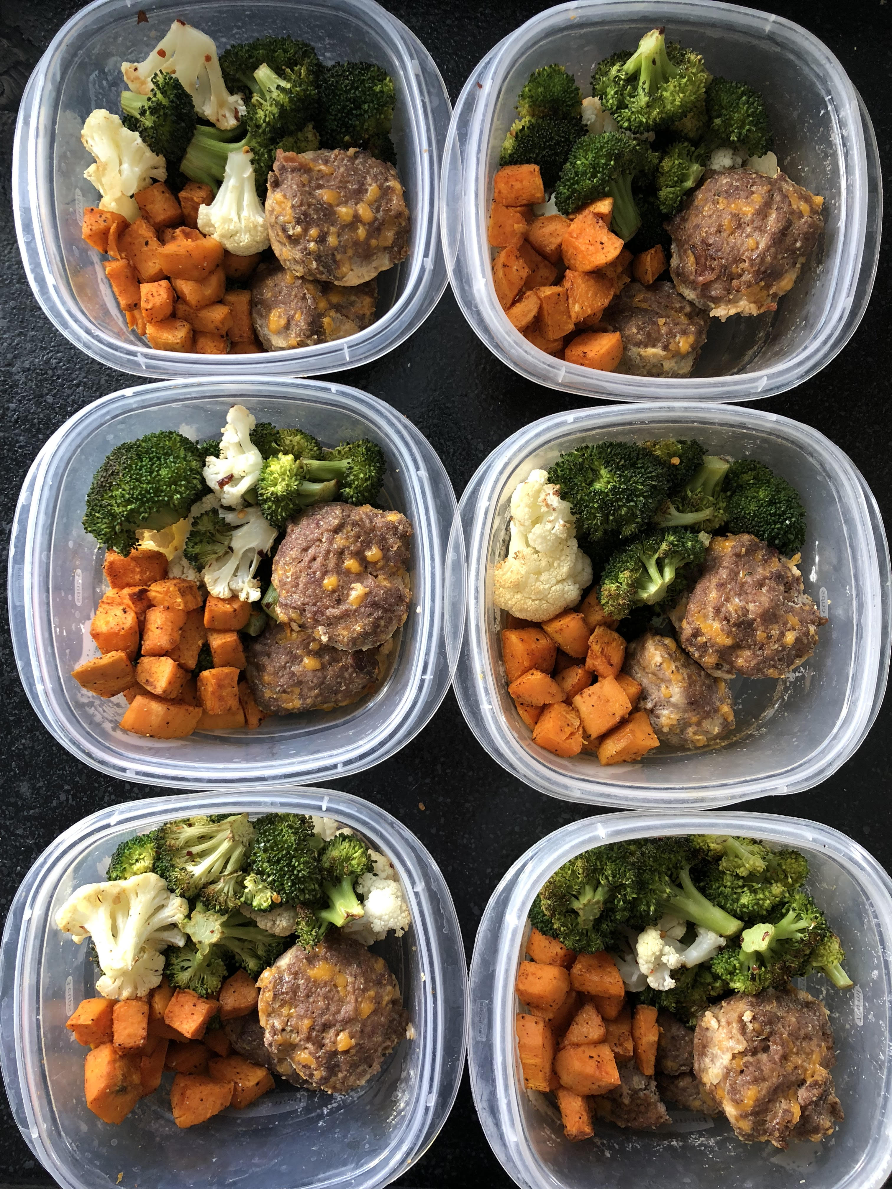 One of my recent meal preps mini meatloafs w/ roasted veg r