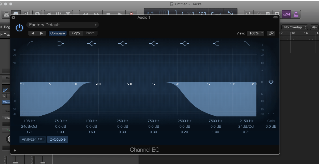 Logic X Stock EQ LPF HPF slope looks weird? Is anyone else getting