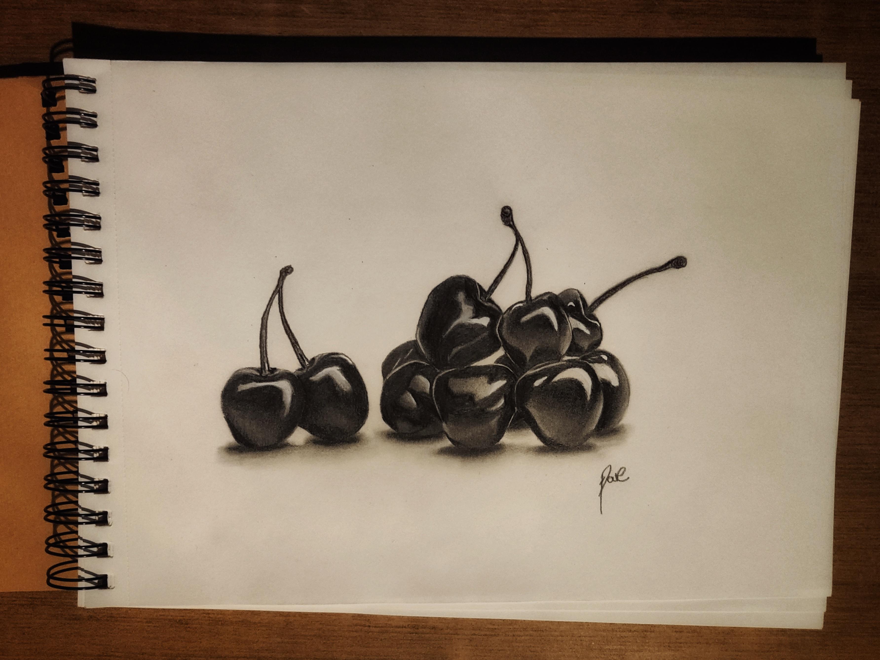 Realistic cherries drawing. Hope you like it ) r/ArtBuddy