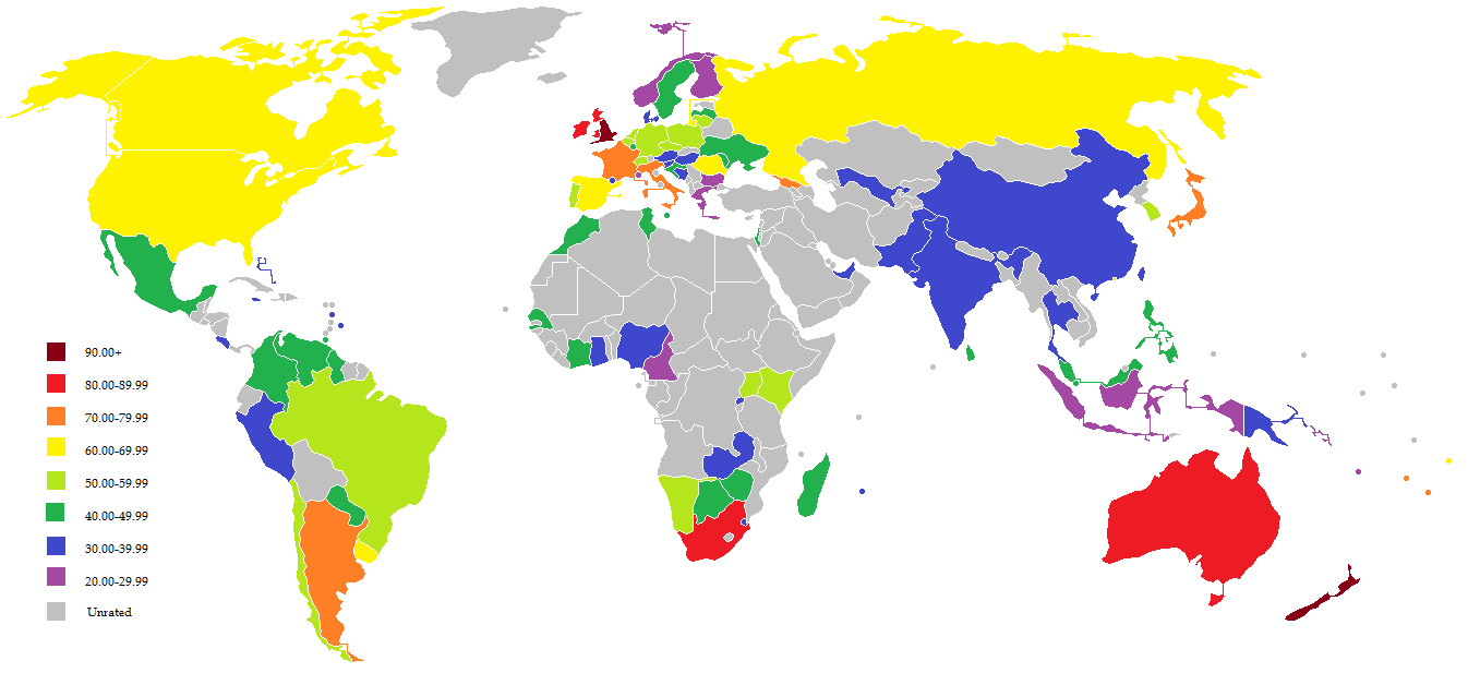 Men's Rugby Rankings as at 12 February 2018 (1357 x 617) r/MapPorn