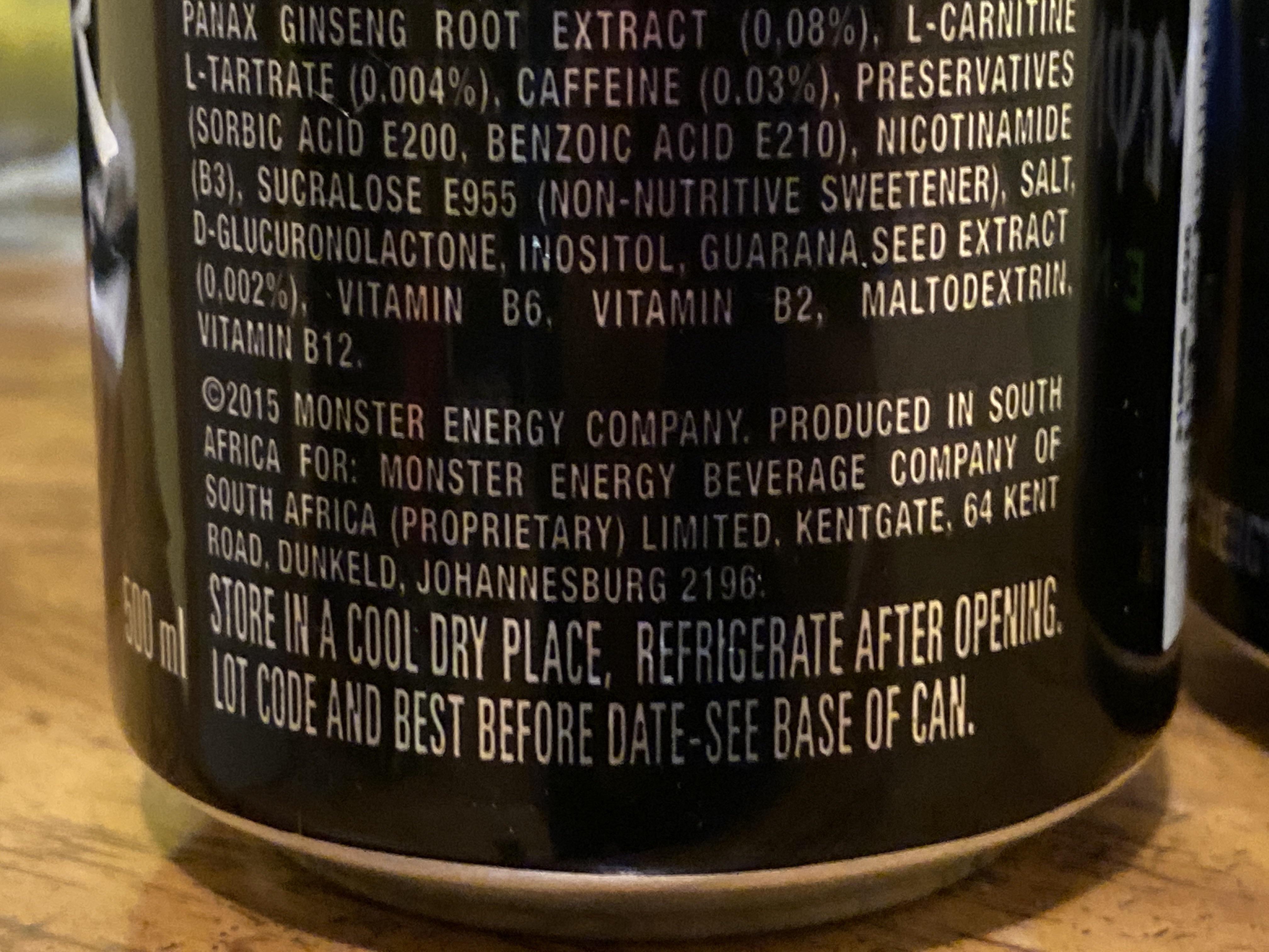 I found a monster energy drink from South Africa in my local gas