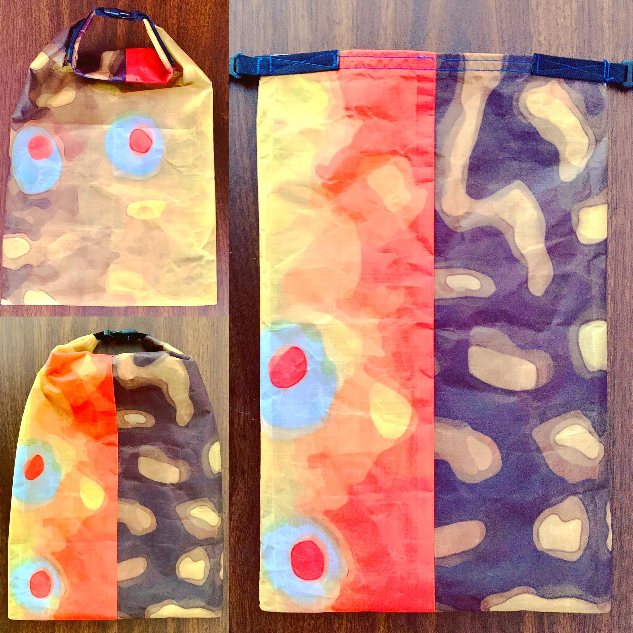 Waterproof roll top dry bag out of dyneema with taped seams. r/myog