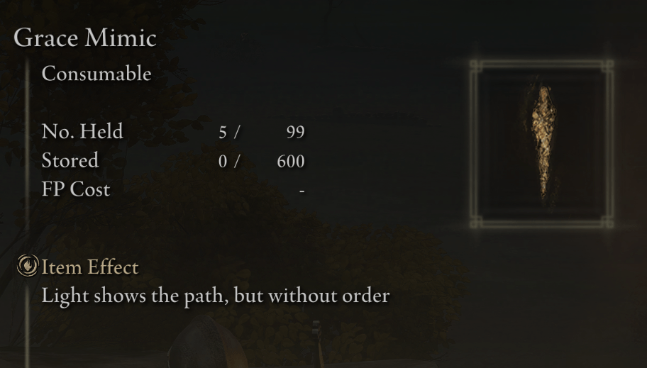 Not sure if you know of this item Asmon, but "Grace Mimic" is a