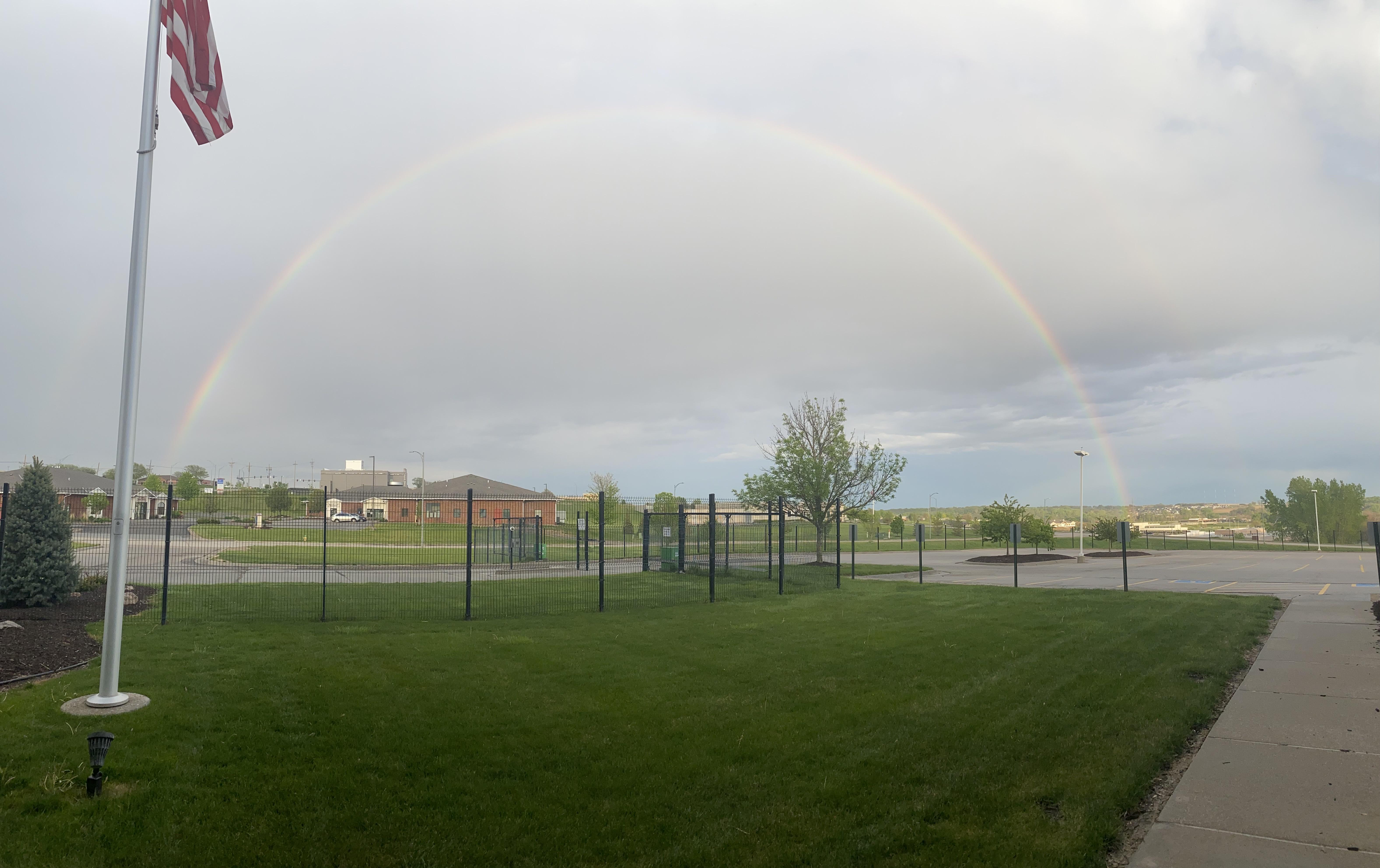 Huge rainbow over Papillion r/Omaha