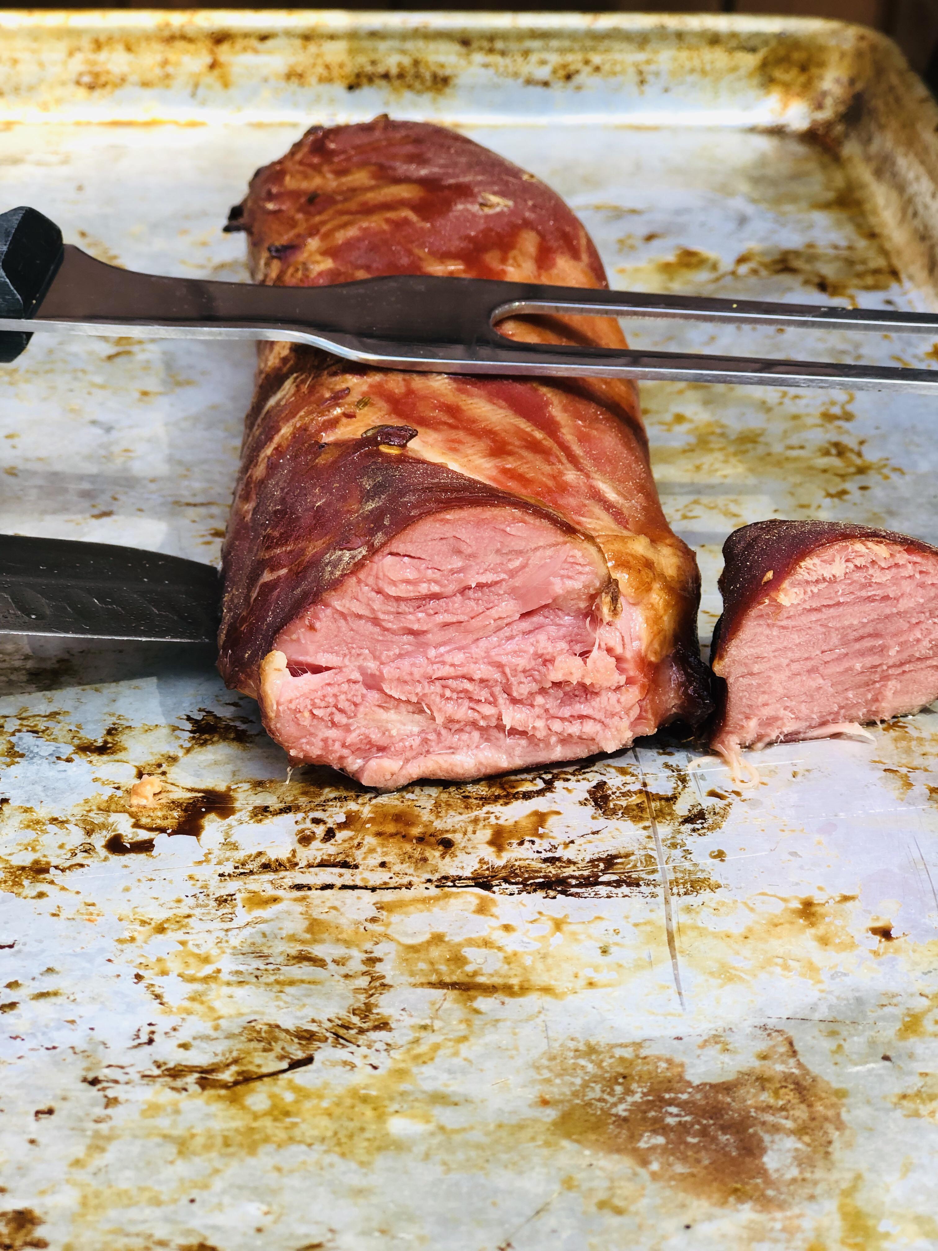 Home Cured Pork Tenderloin Hams after 5 hours of Smoke. r/BBQ