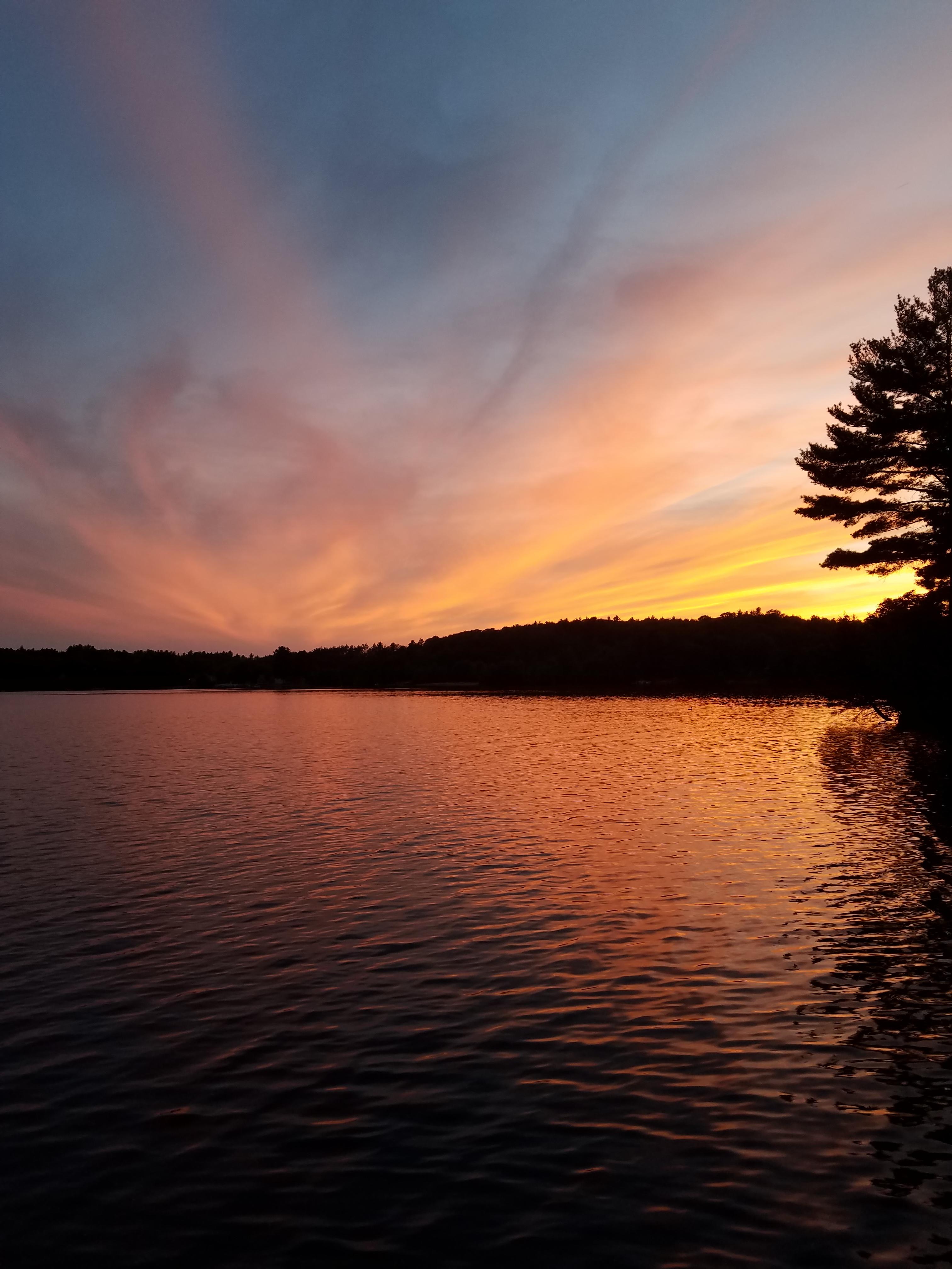 Sunset on a lake, on Sunset Lake r/CampingandHiking