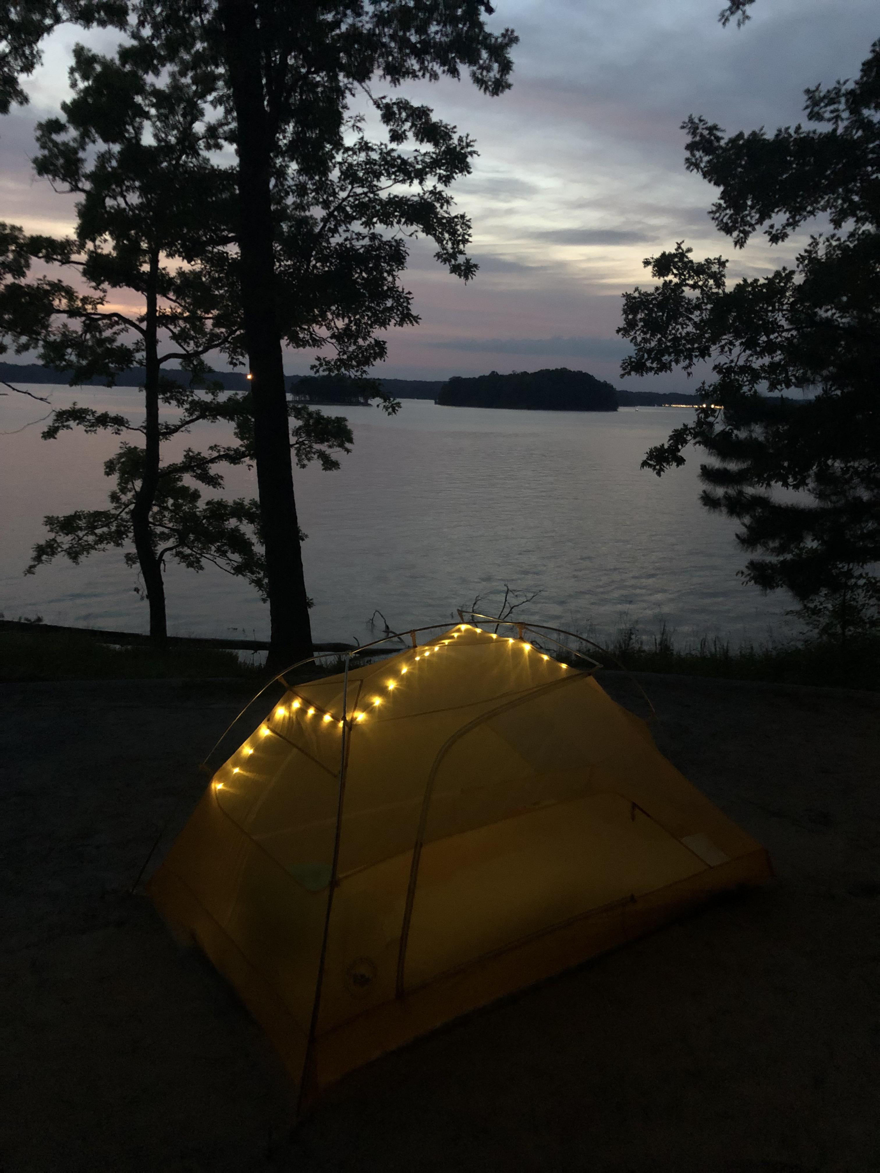 Beautiful weather last night at Lake Lanier, GA r/camping