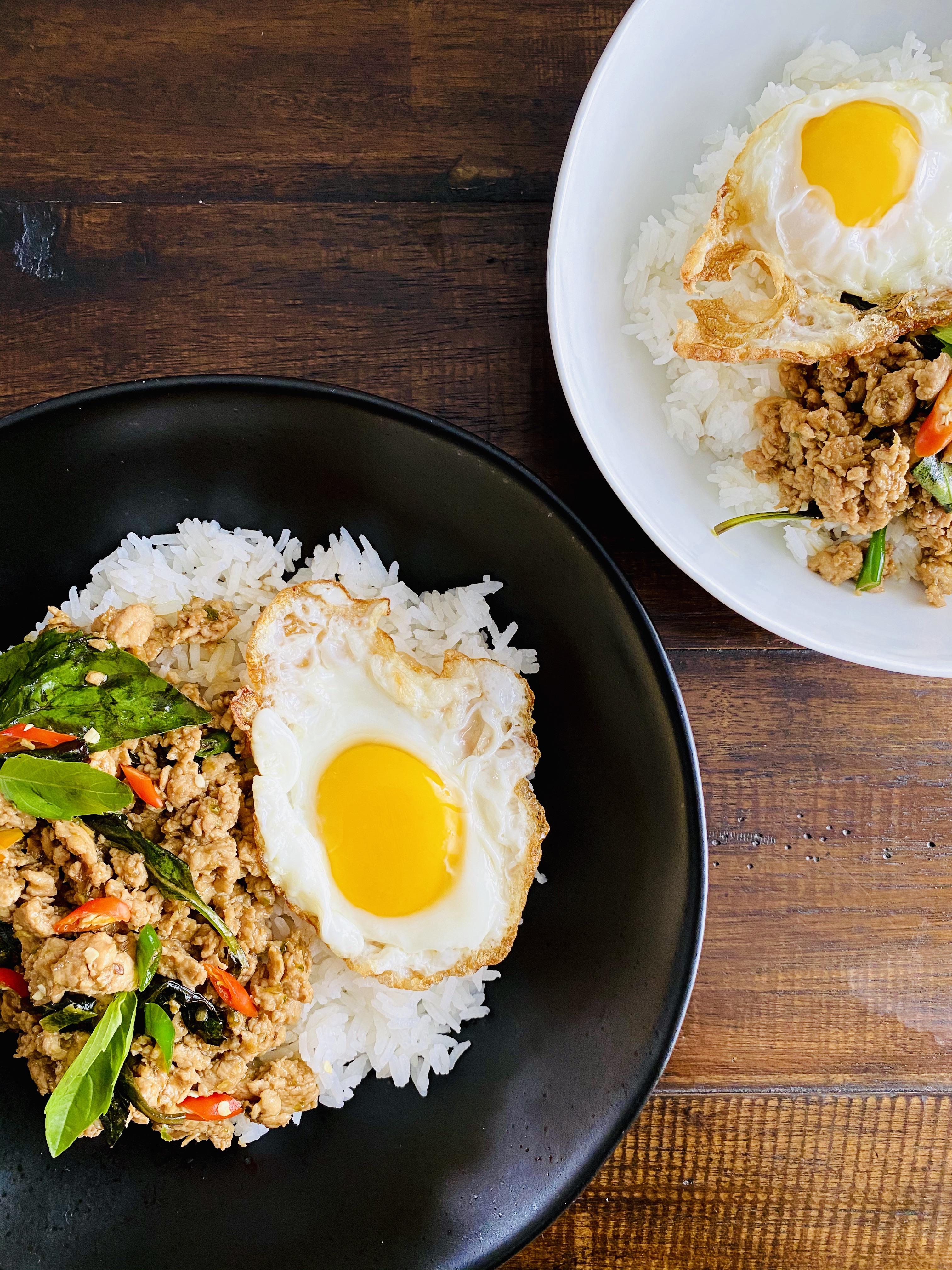 Thai Basil Chicken With Fried Egg On Top r/PutAnEggOnIt