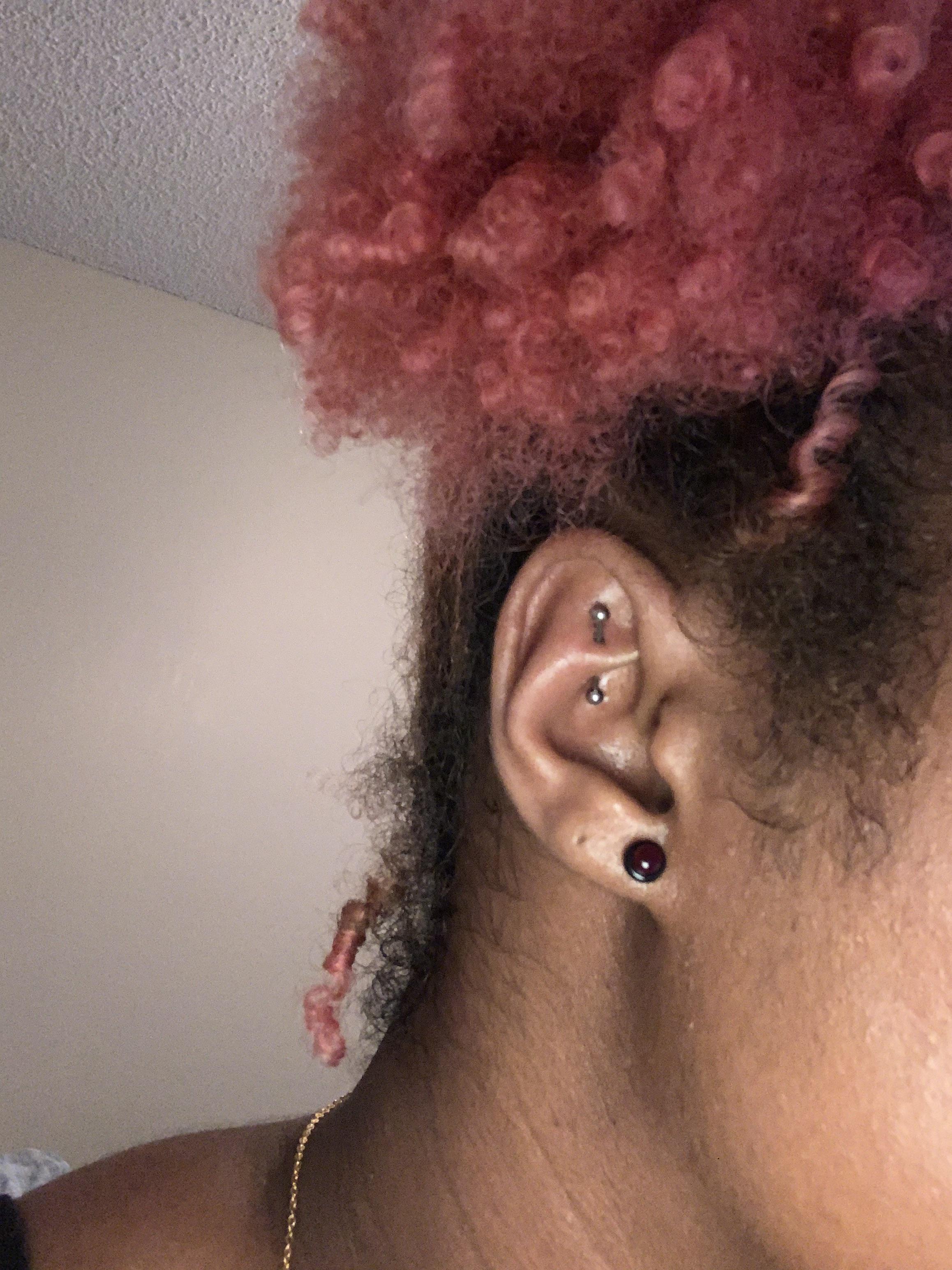 Got my rook pierced today but the lady that did it said she couldn’t