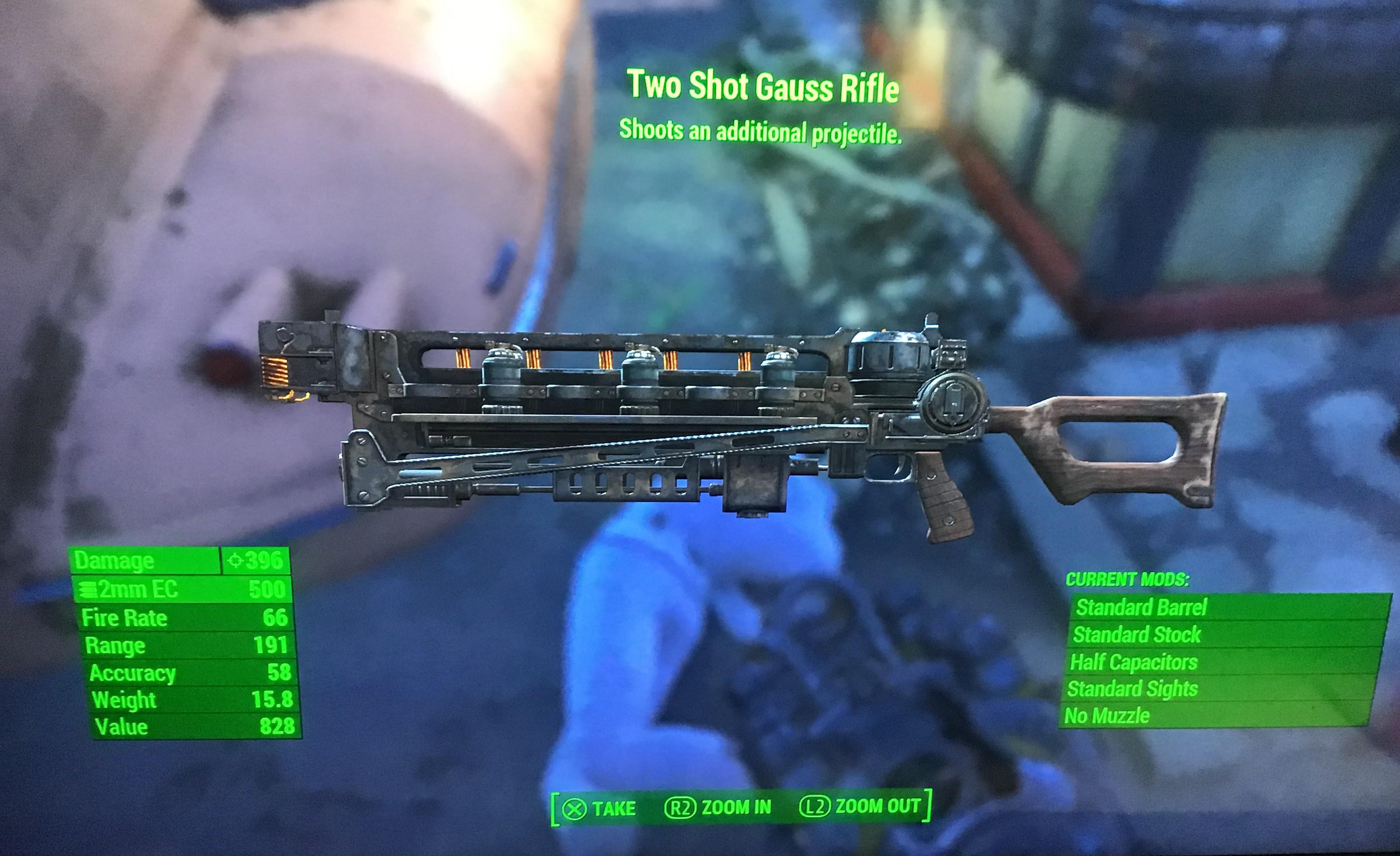 I finally acquired the two shot Gauss Rifle from a Legendary Synth