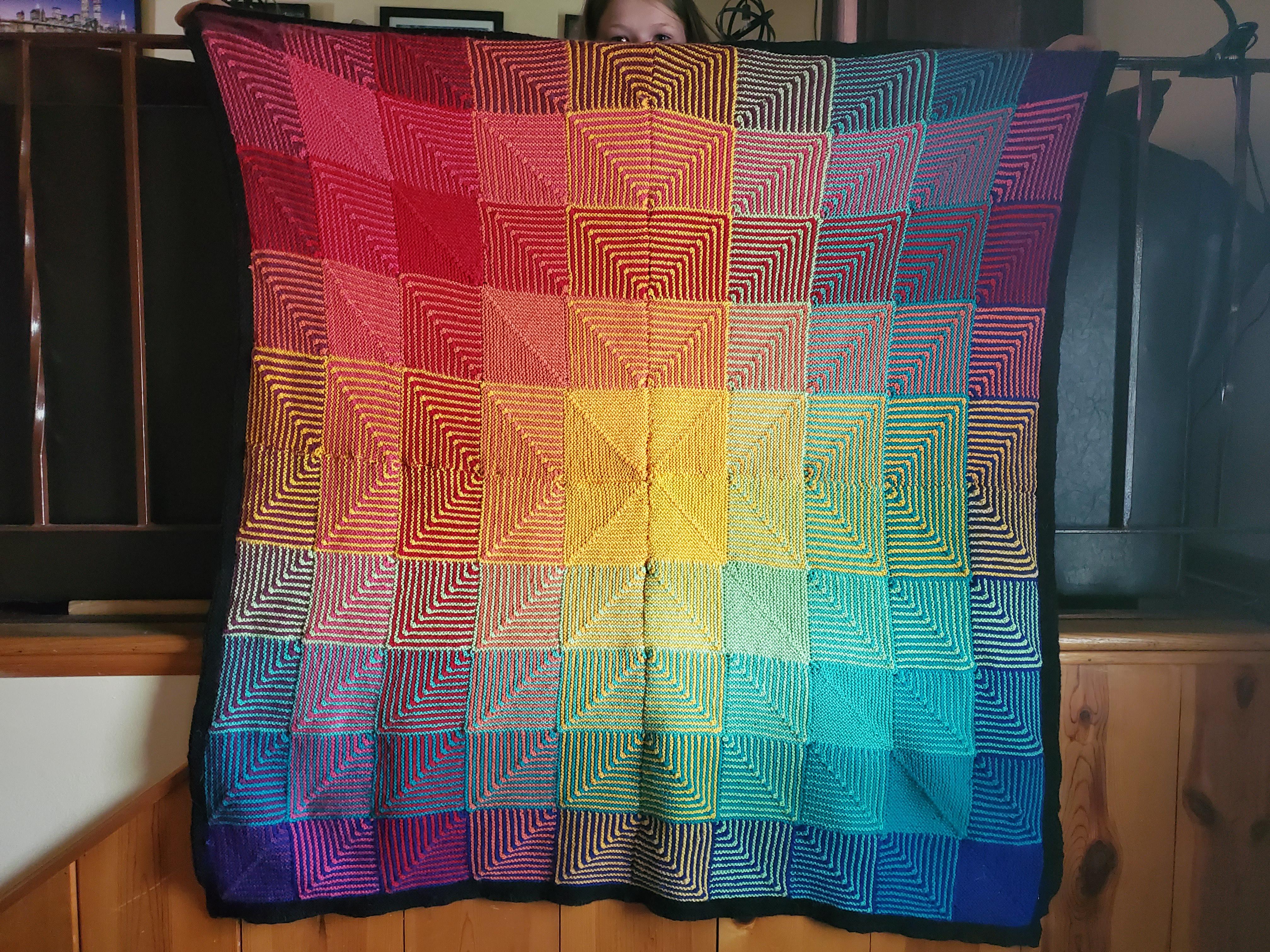 Only took 2 yrs... Legit knit first quad. Put it away. Finished it