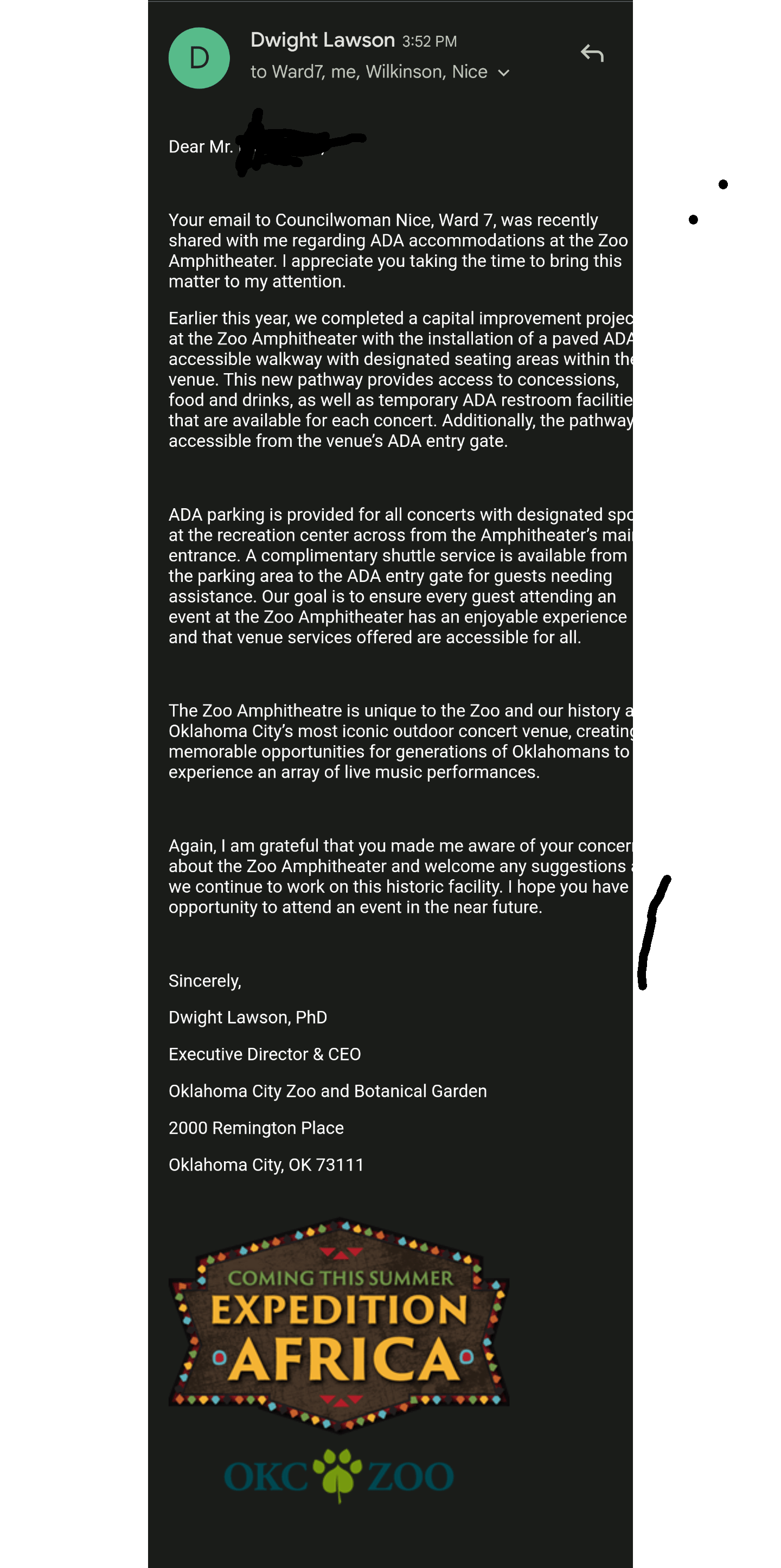 Update on zoo amphitheater ada accessability r/okc