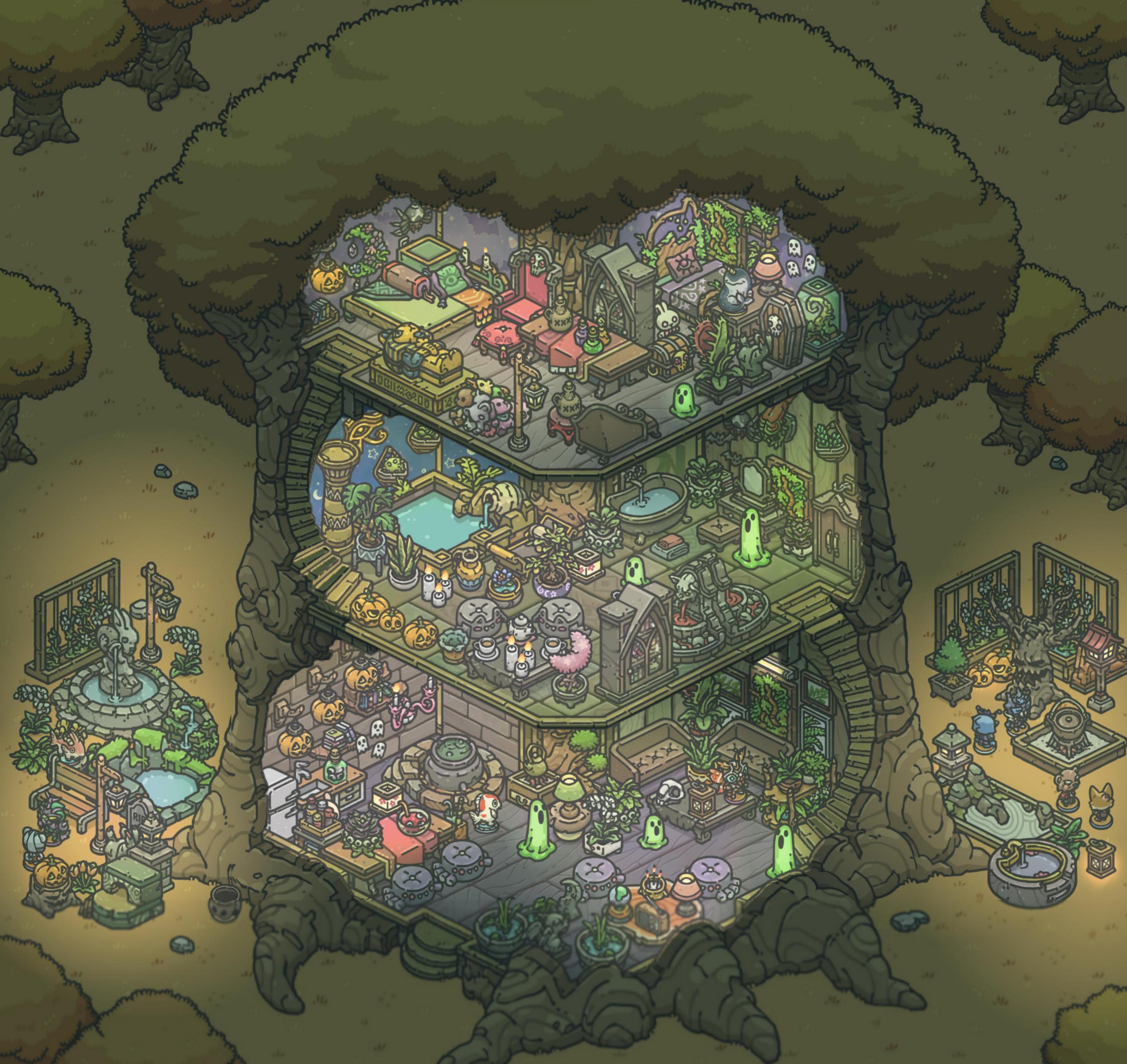 Tsuki's house so far! if you are tempted to buy the pack