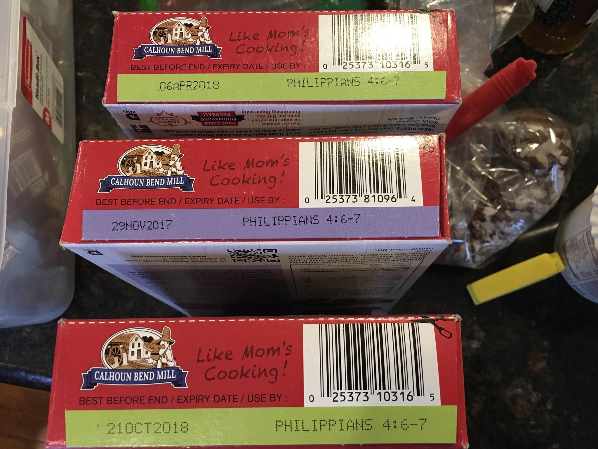 This bible verse printed on the bottom of my (expired) cake mix r