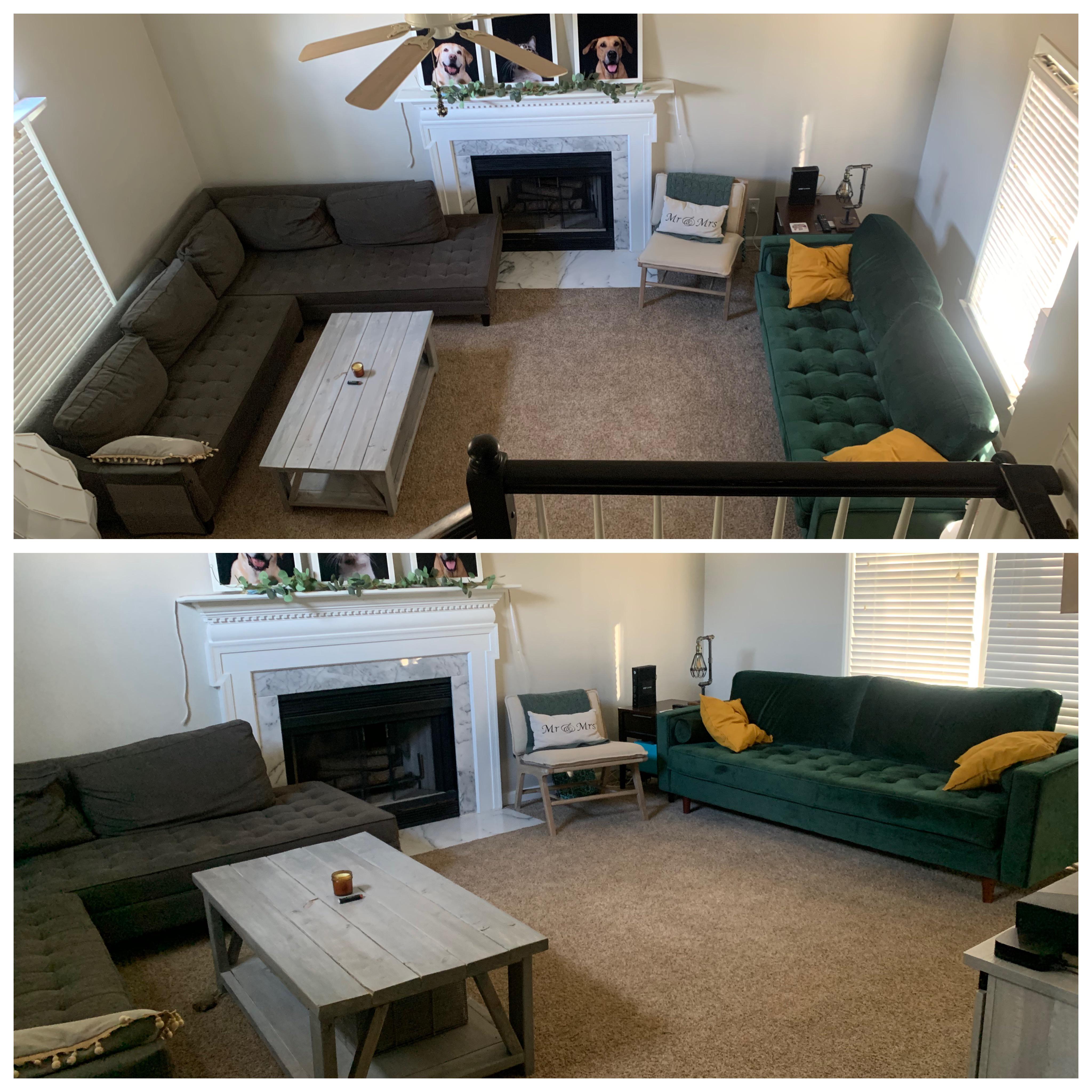 Lost with living room. Tv currently against staircase wall. Should I