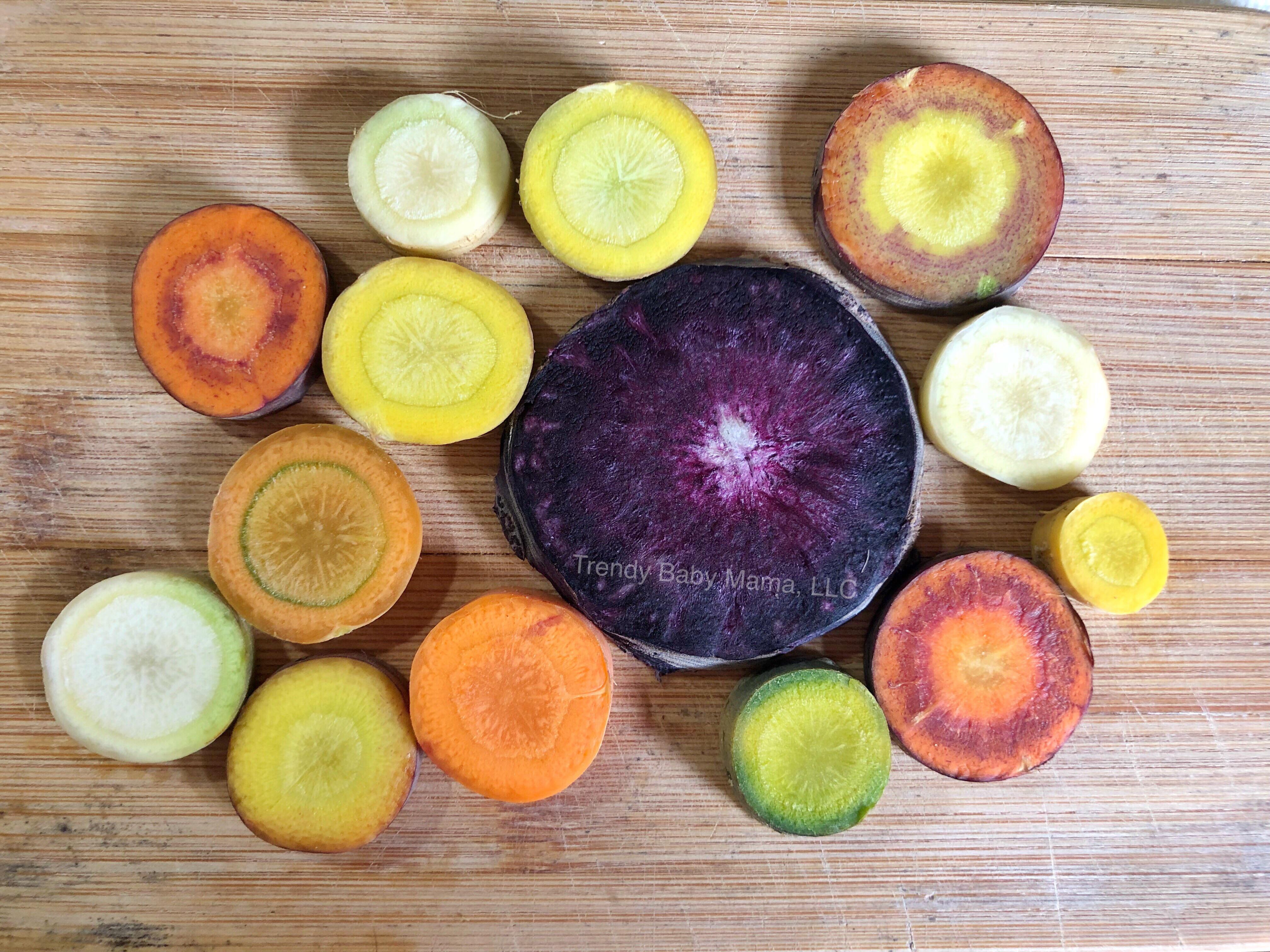 In LOVE with our kaleidoscope carrots we harvested last night! r