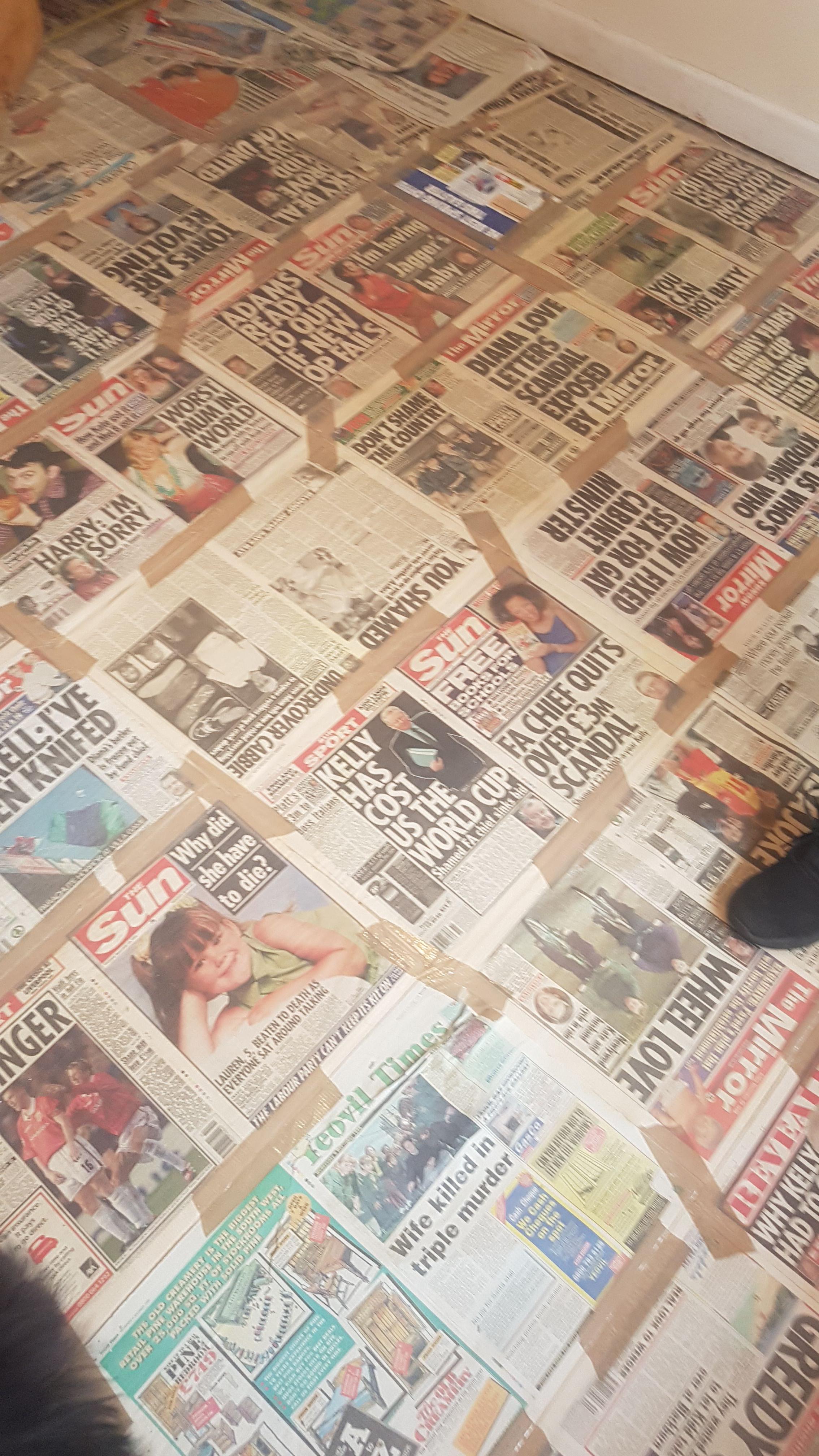 Pulled up our old carpet, this was used as underlay dated 1998 r/CasualUK