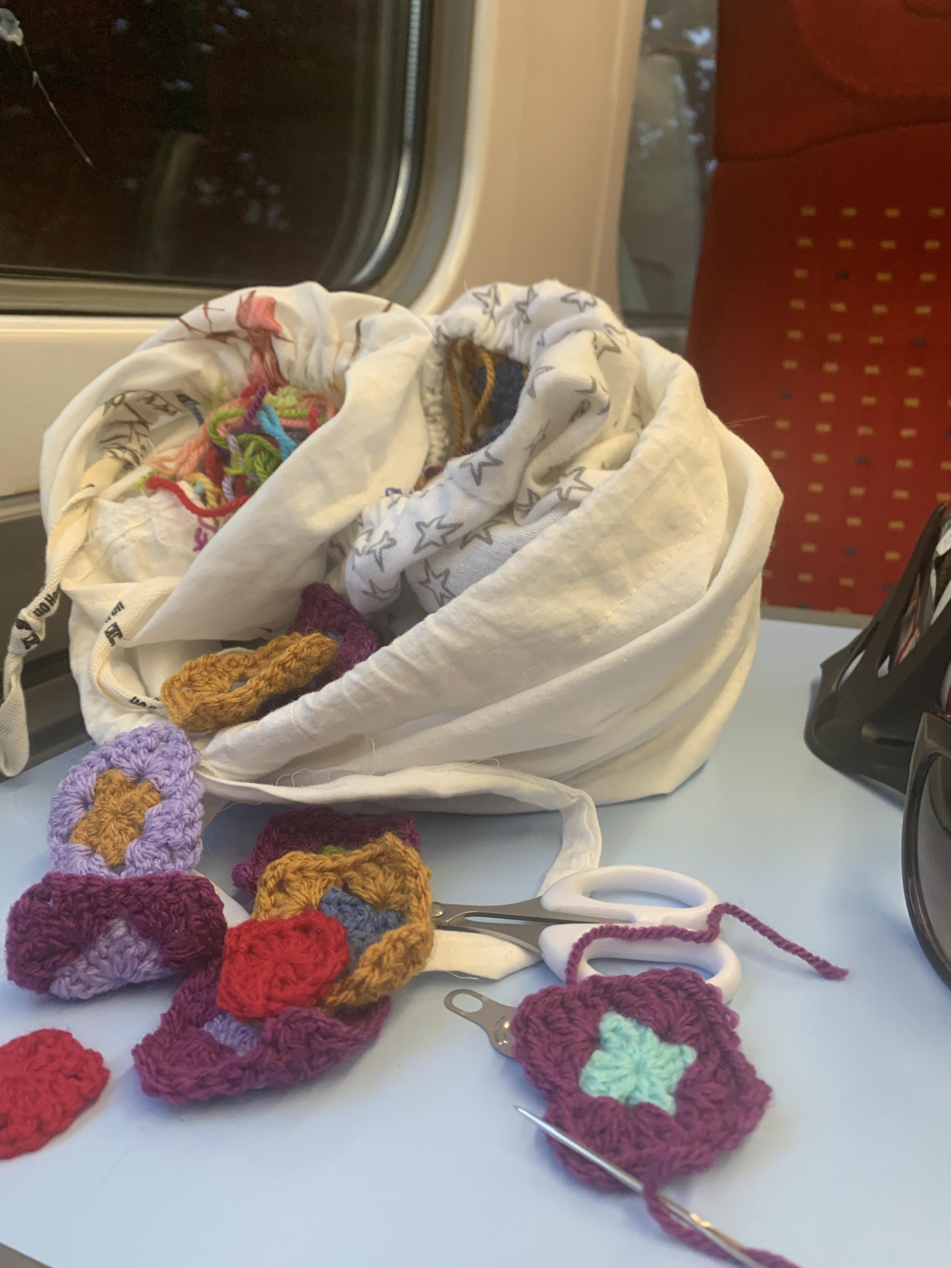 I discovered that sewing in the ends on work commute is a great way get