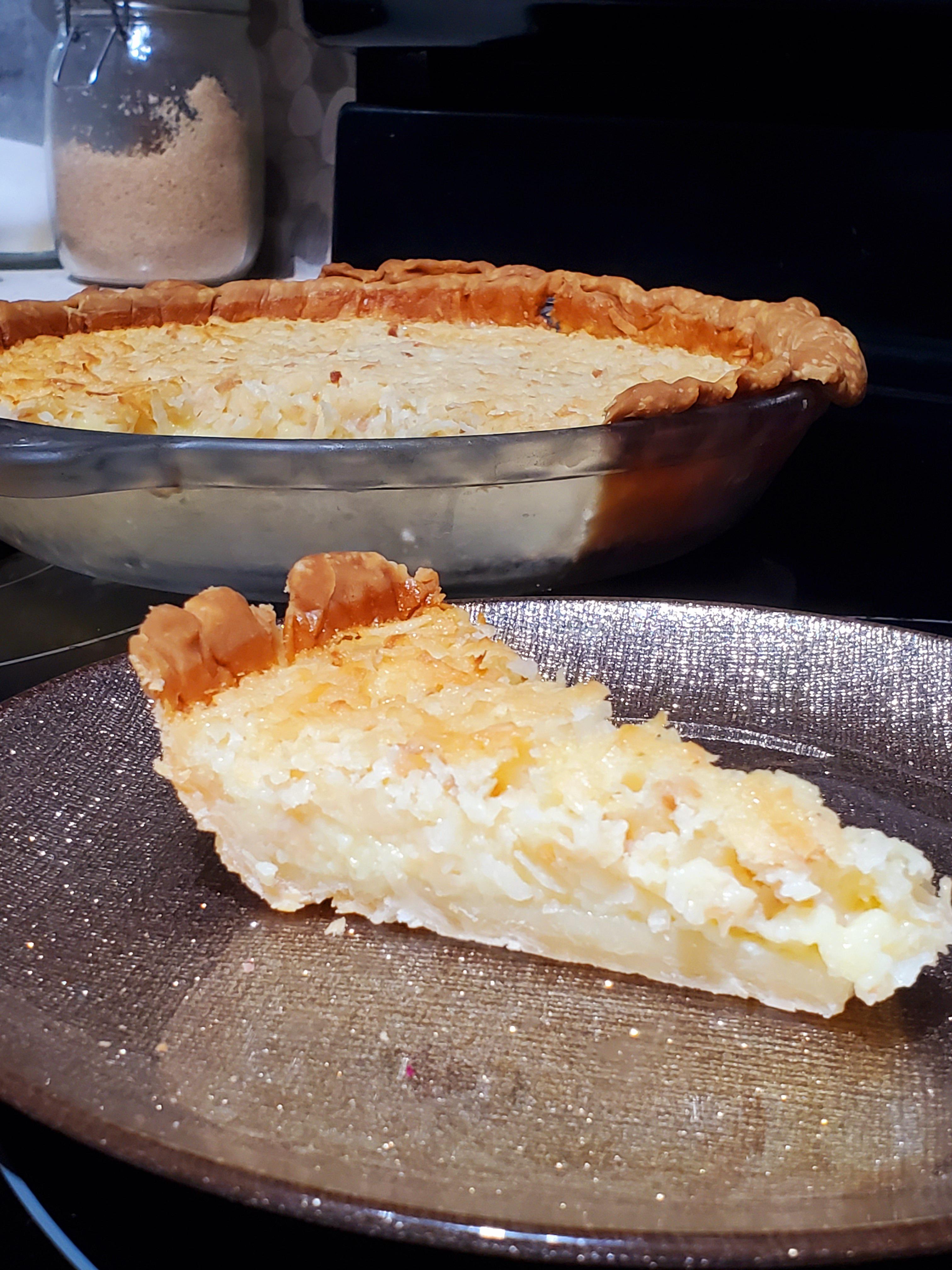 Coconut custard pie r/Baking