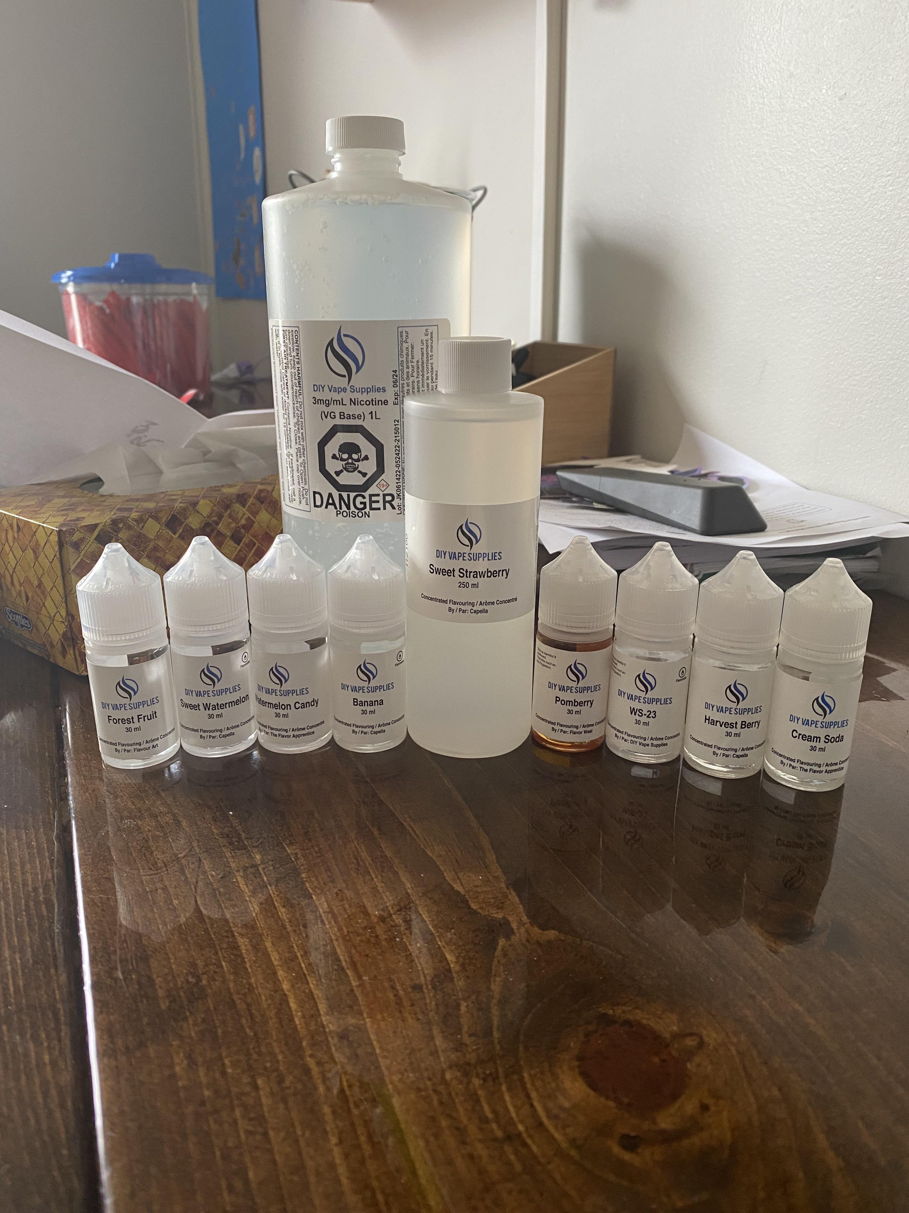 Flavoured vape juice was banned in my area. So I decided to start