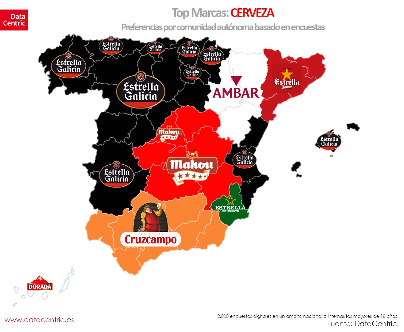 Spain's favorite beer by region r/MapPorn