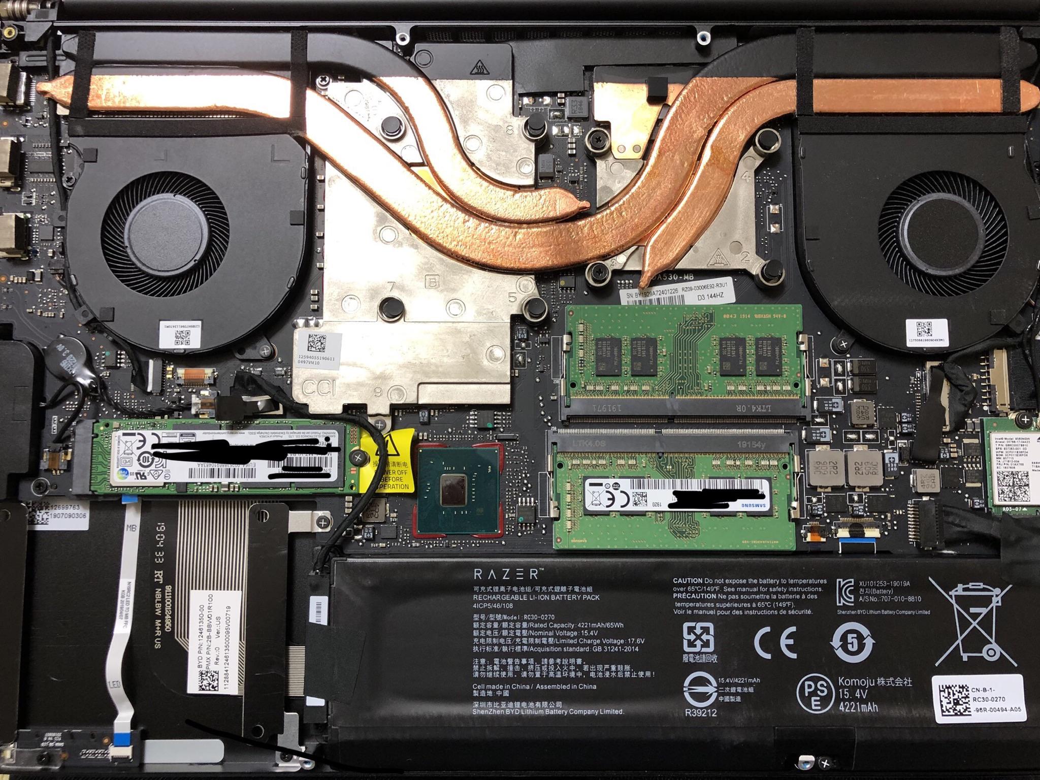 Opened up my razer blade 15 for the first time to use the air duster to