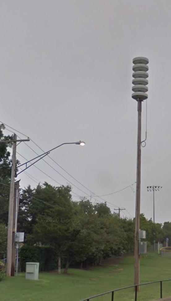 This siren is in Moore Oklahoma, at buck Thomas park. By the looks of