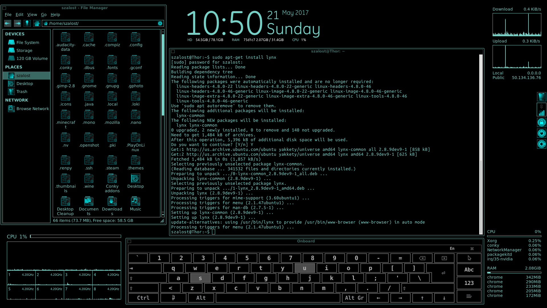 Tron Legacy Solar OS inspired Linux Desktop r/desktops