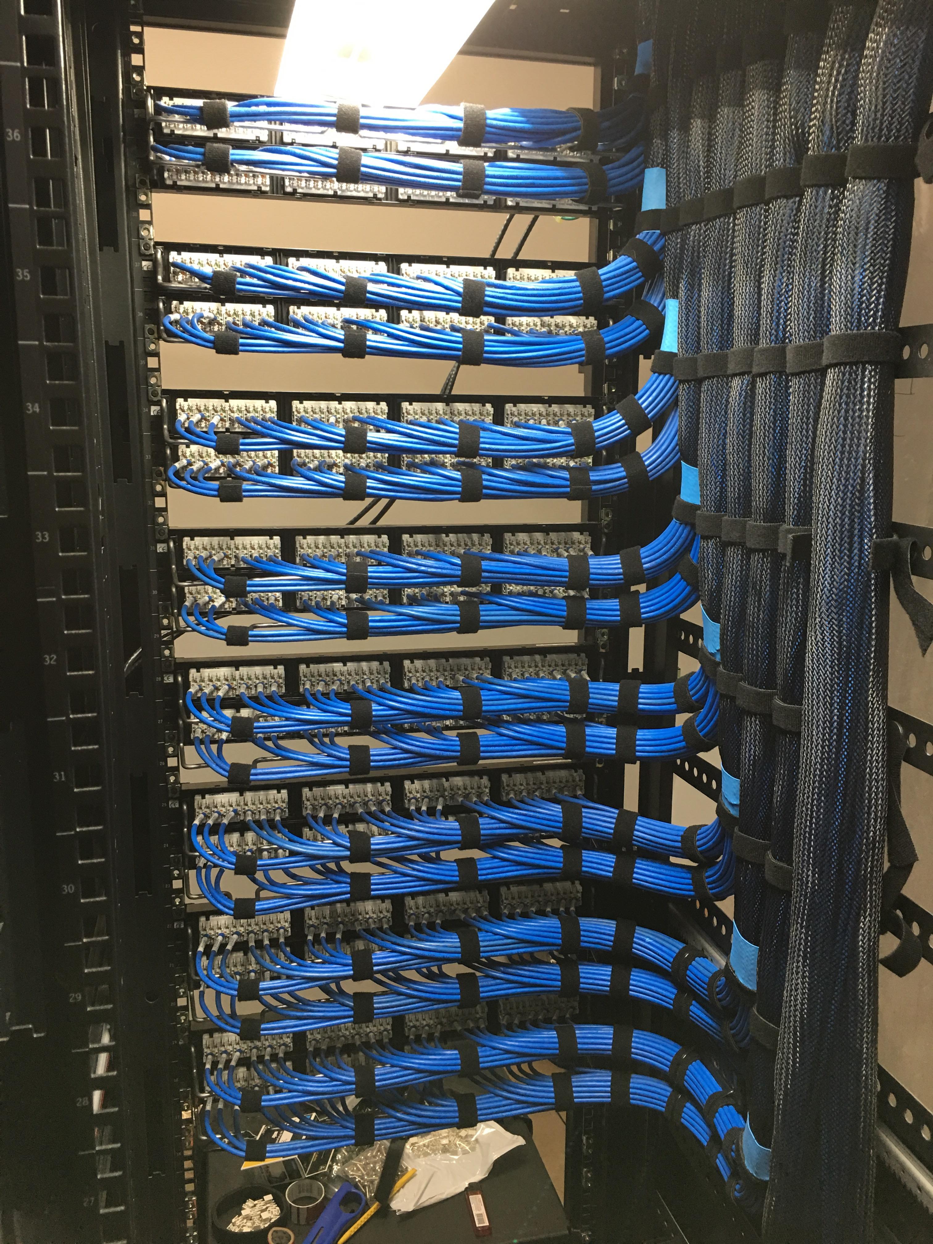 Cat6 Patch Panels I’ve been working on in a Client specified it having to be sleeved