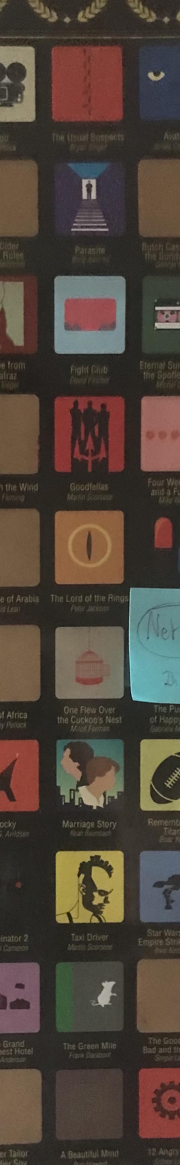 I finally completed a column on my 100 movie bucket list poster. I love