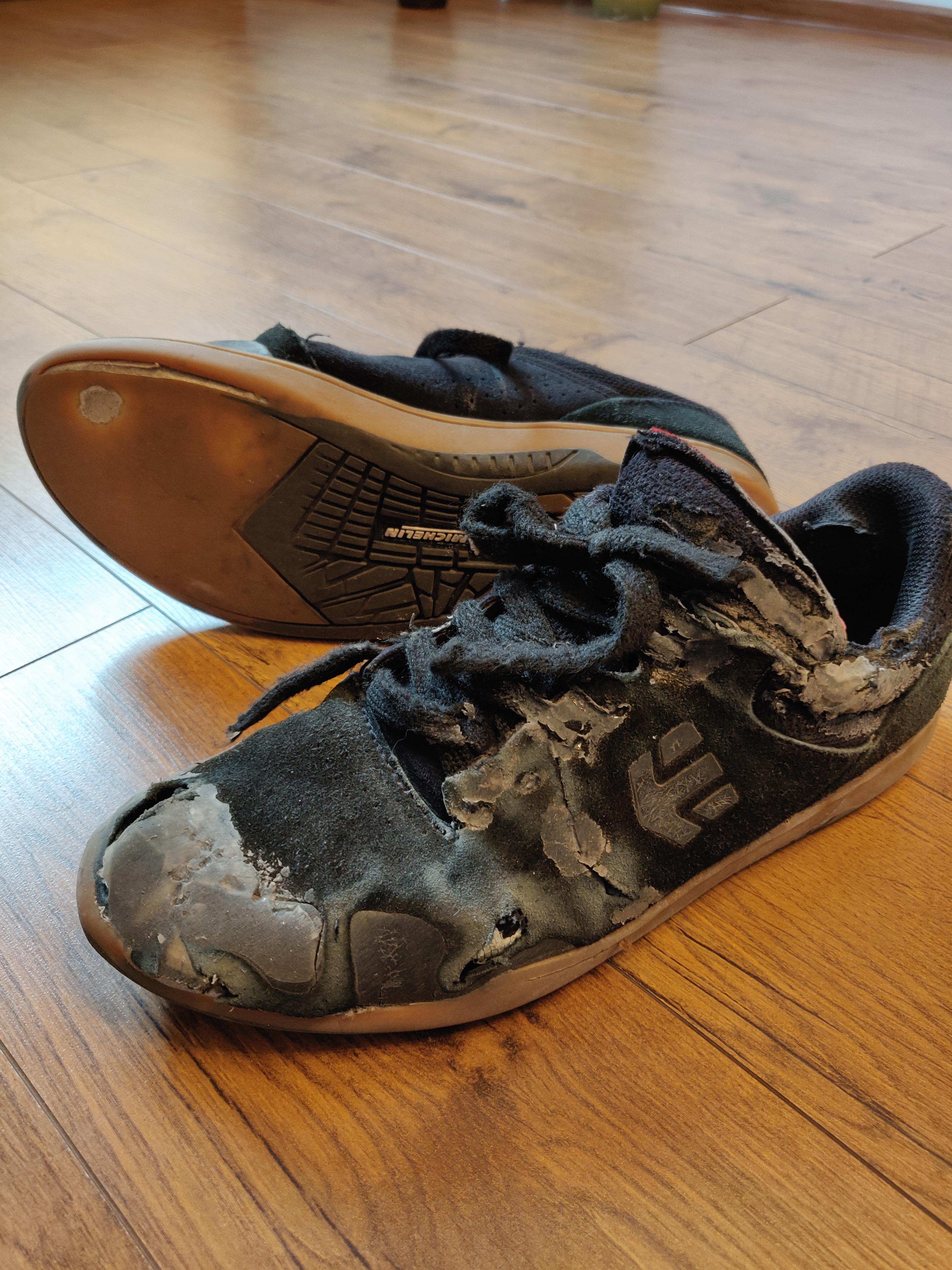 My skate shoes after 2 years and a tube of Shoe goo. r/Wellworn
