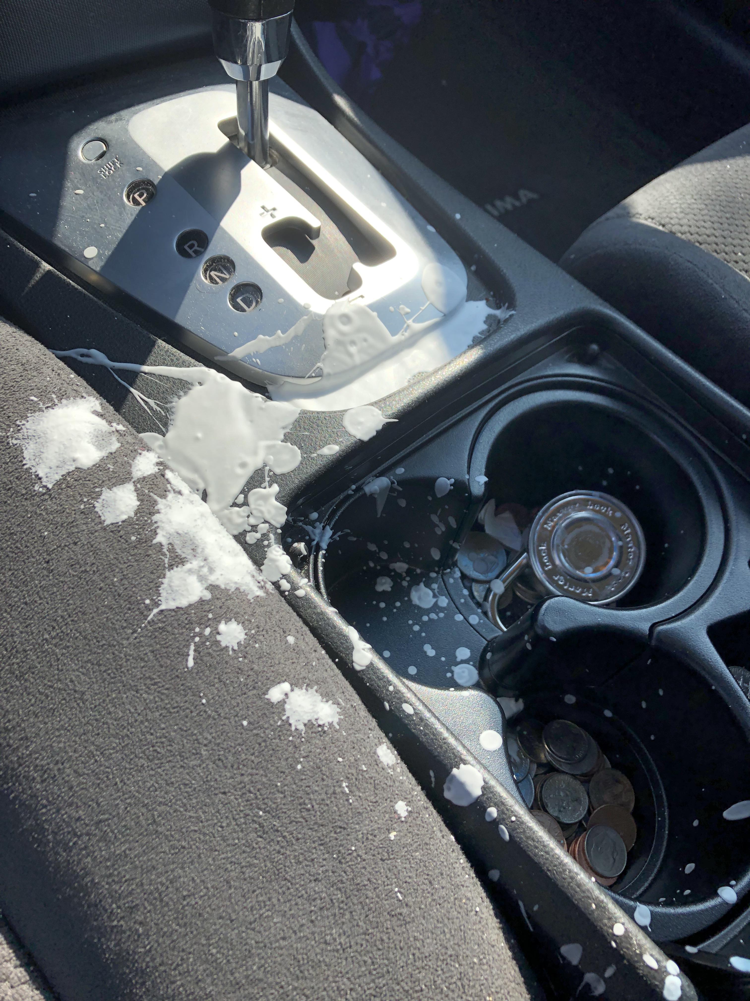 Guess what I spilled in my car! : r/pics