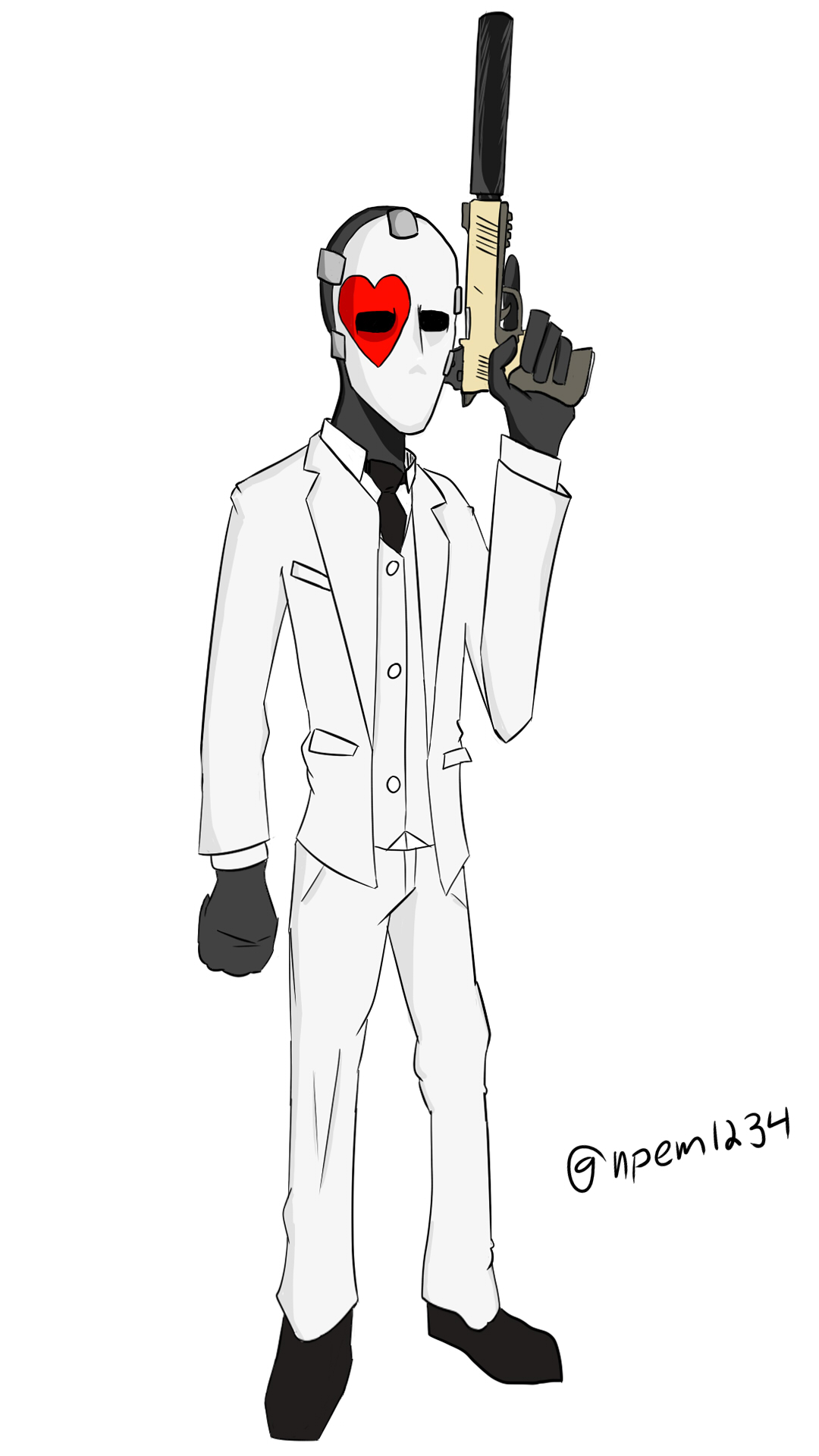 A little drawing I did of the Wild Card skin! (I'm happy with how it