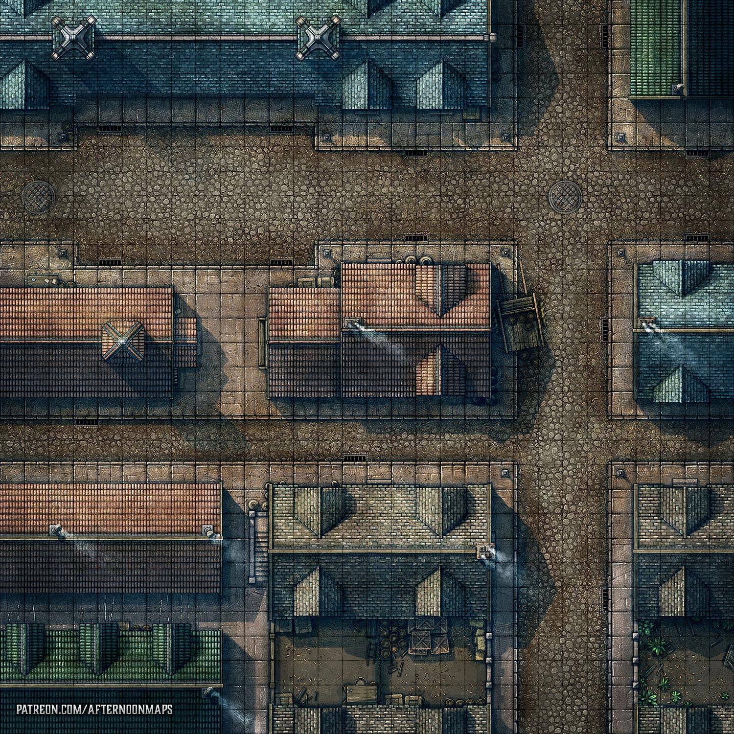 City Streets Battle Map 30x30 r/dndmaps