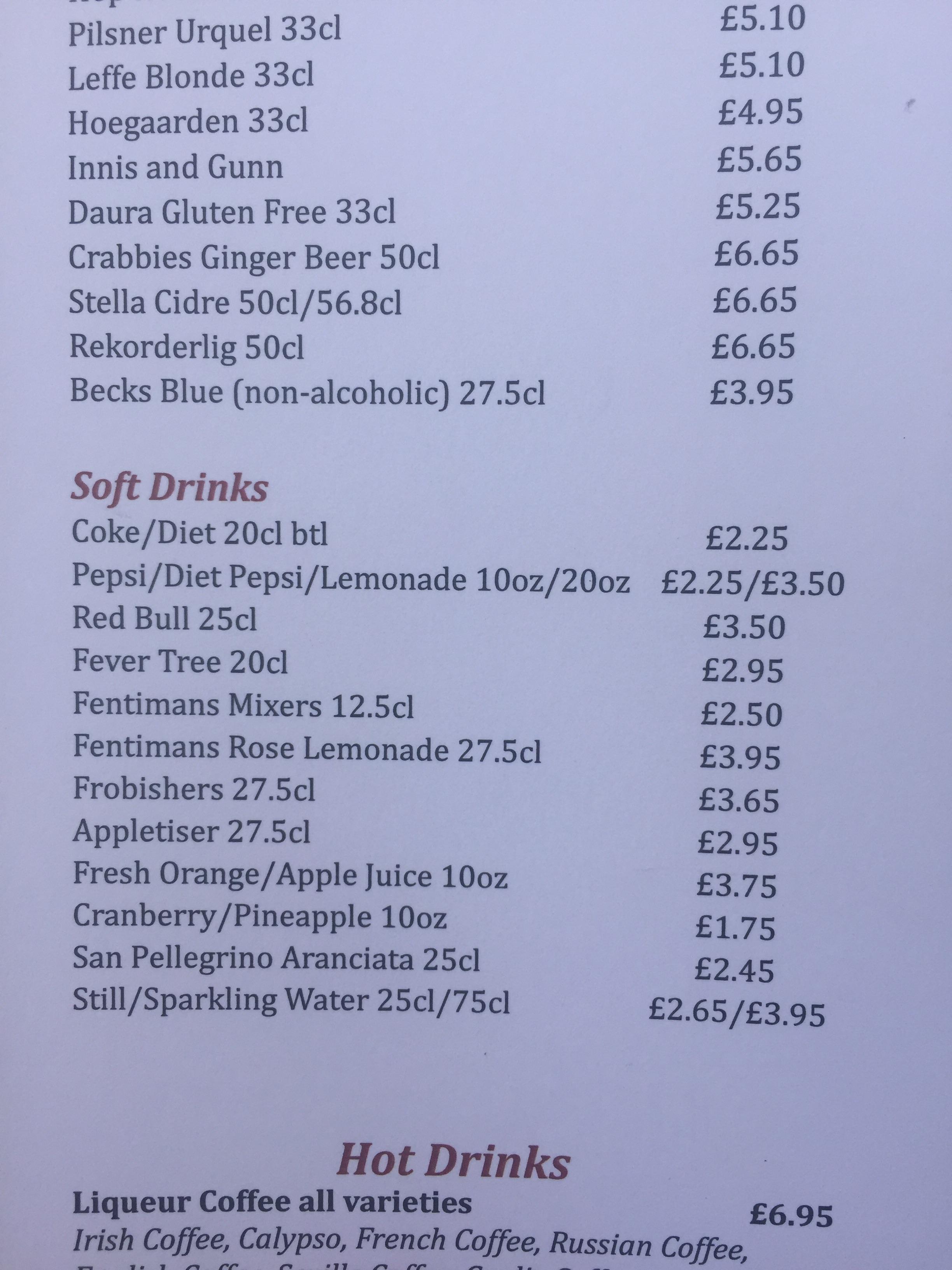 Restaurant drinks menu offers coke and Pepsi r/mildlyinteresting