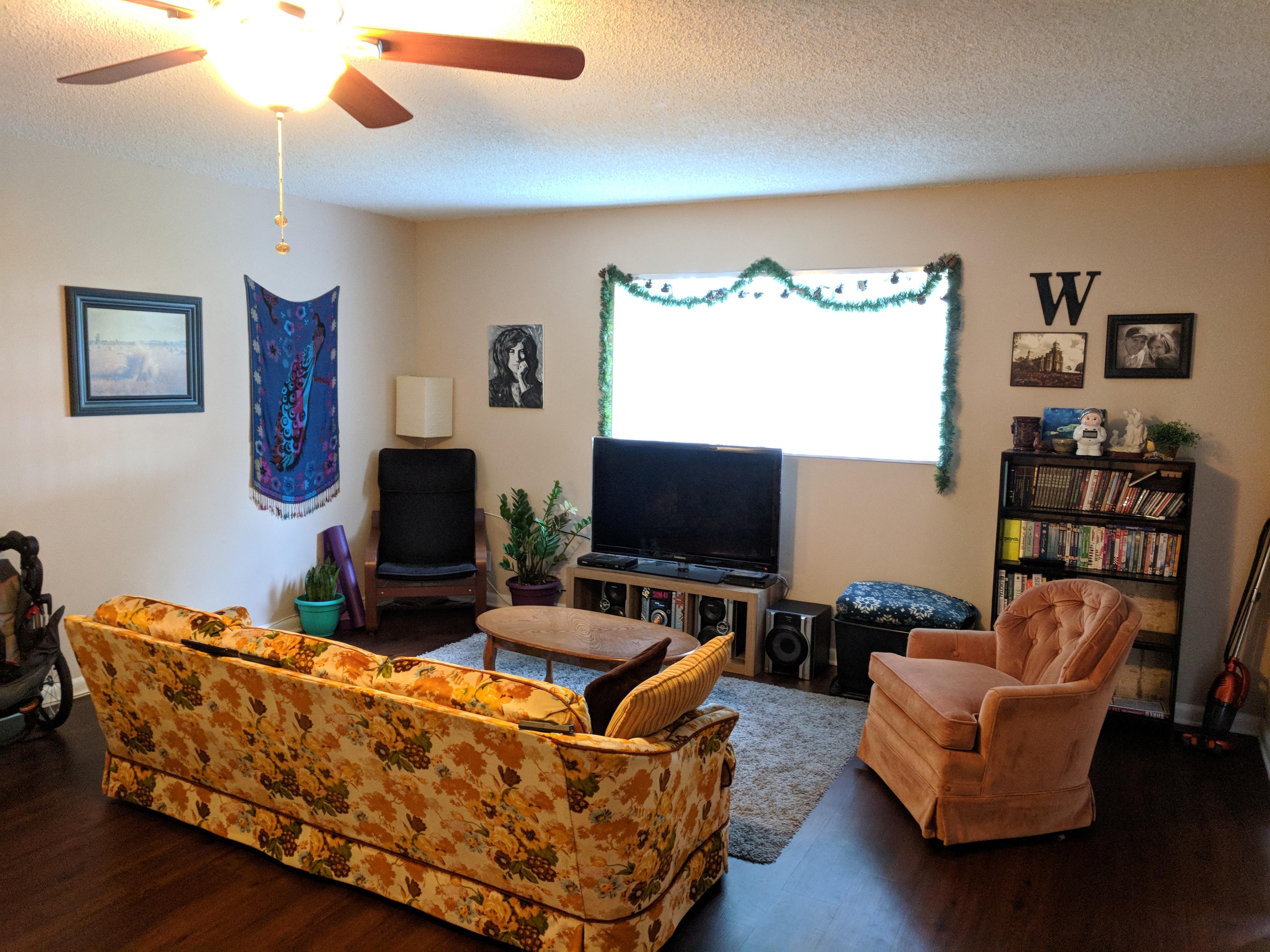 The furniture in this room is almost entirely second hand. It may not