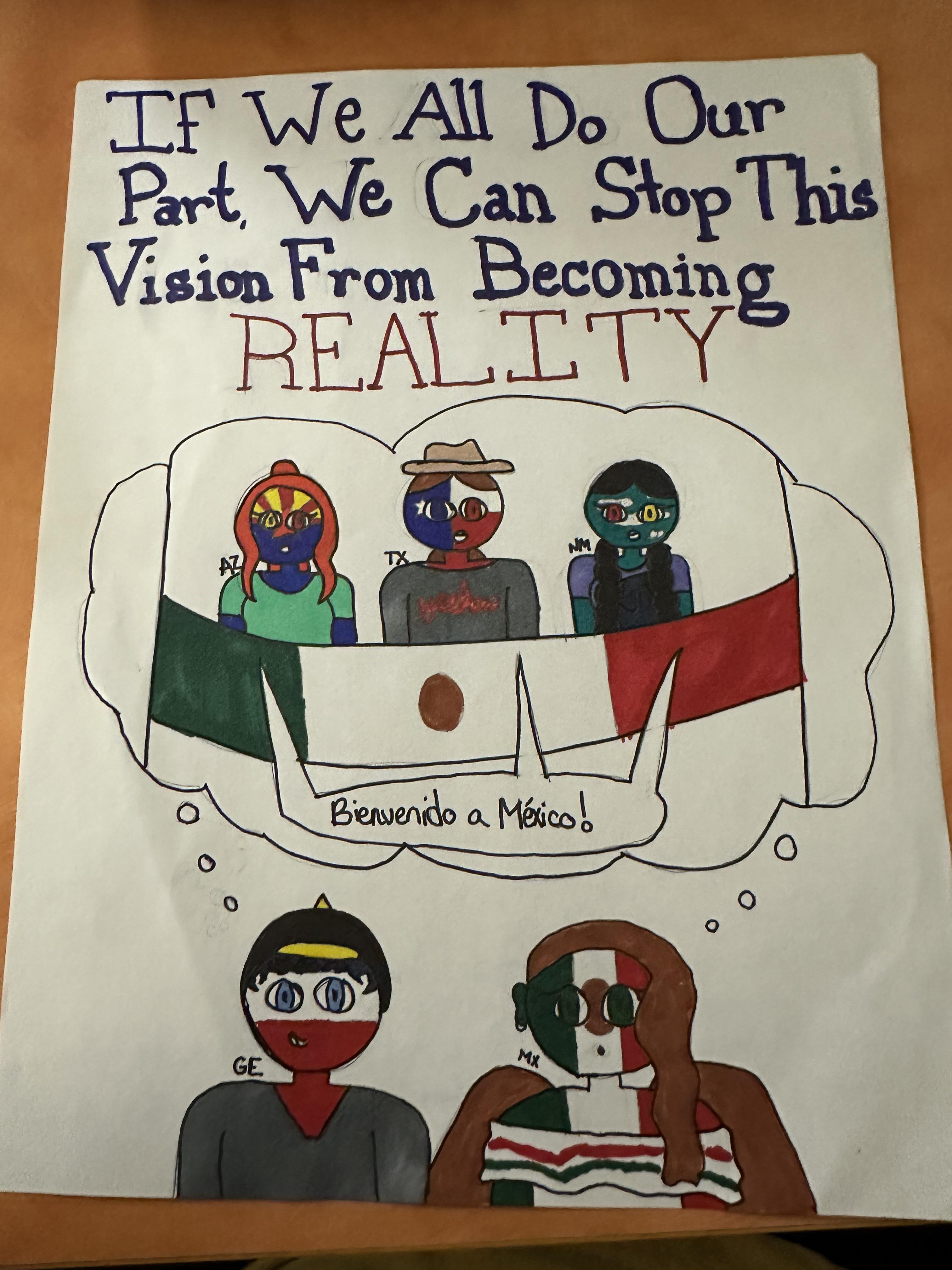 WWI Zimmerman Telegram Propaganda Poster r/CountryHumans