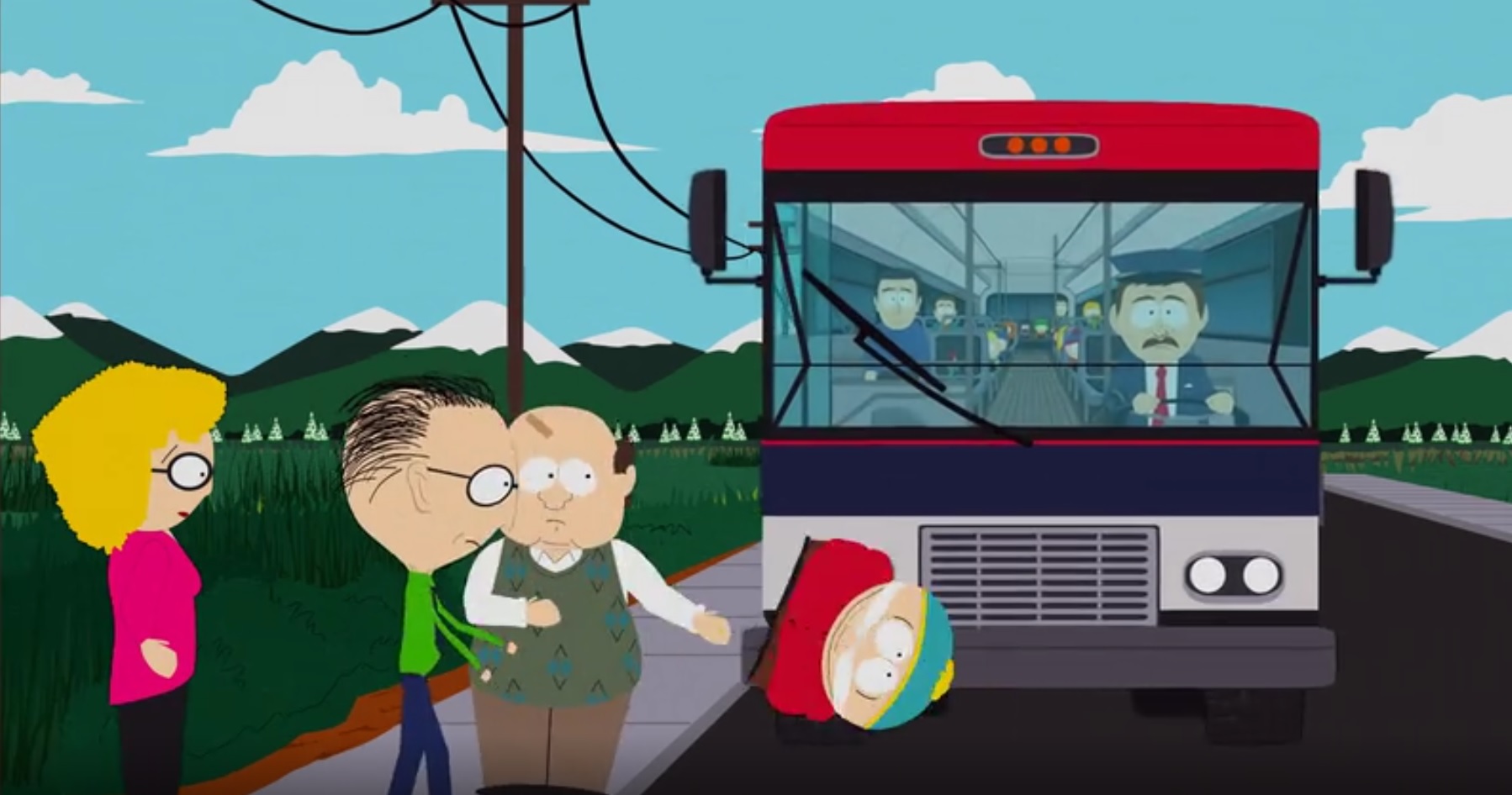 Cartman's reaction when Mr. Mackey threw him under the bus. lol r