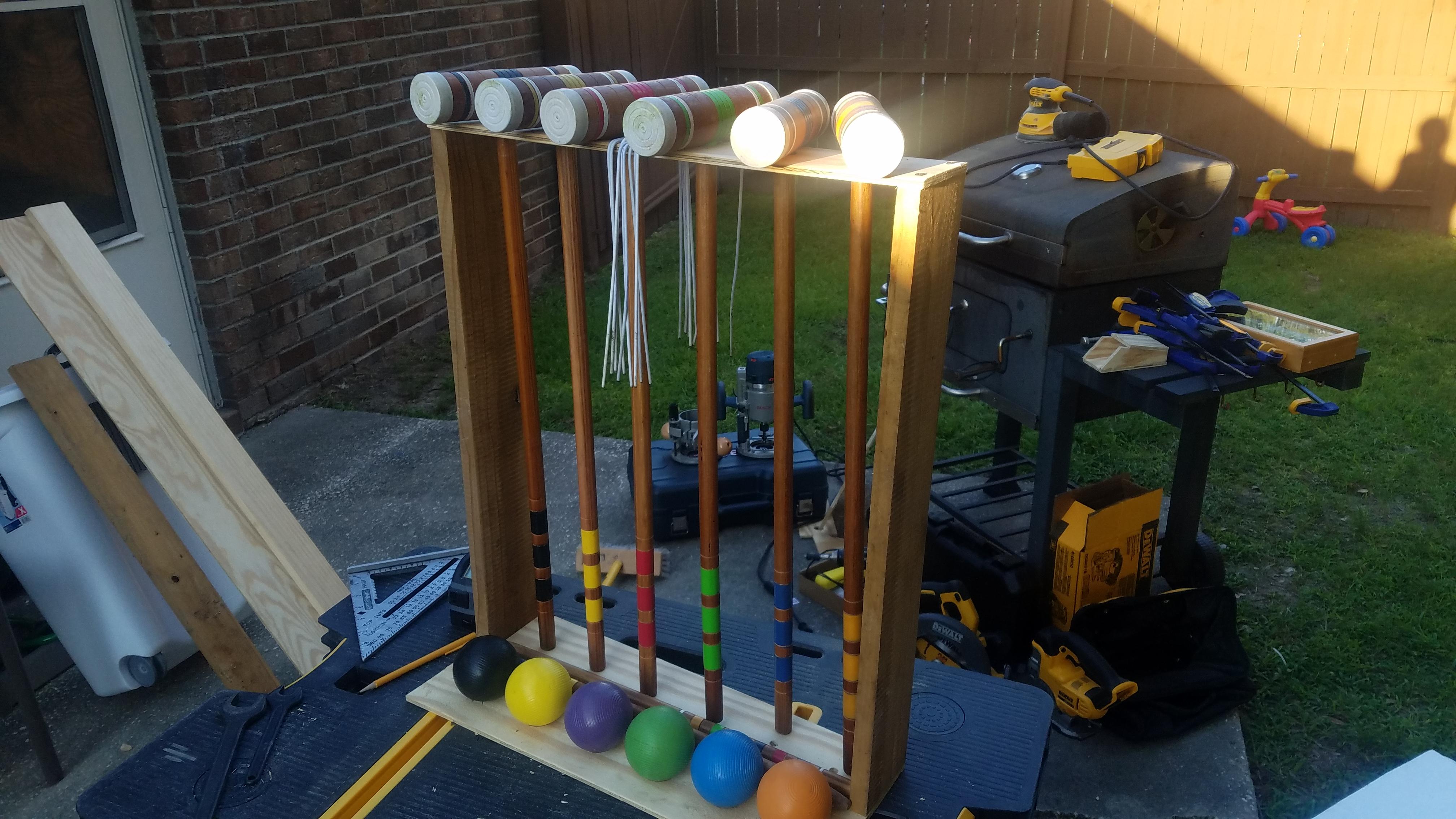 2nd project Croquet Holder r/woodworking