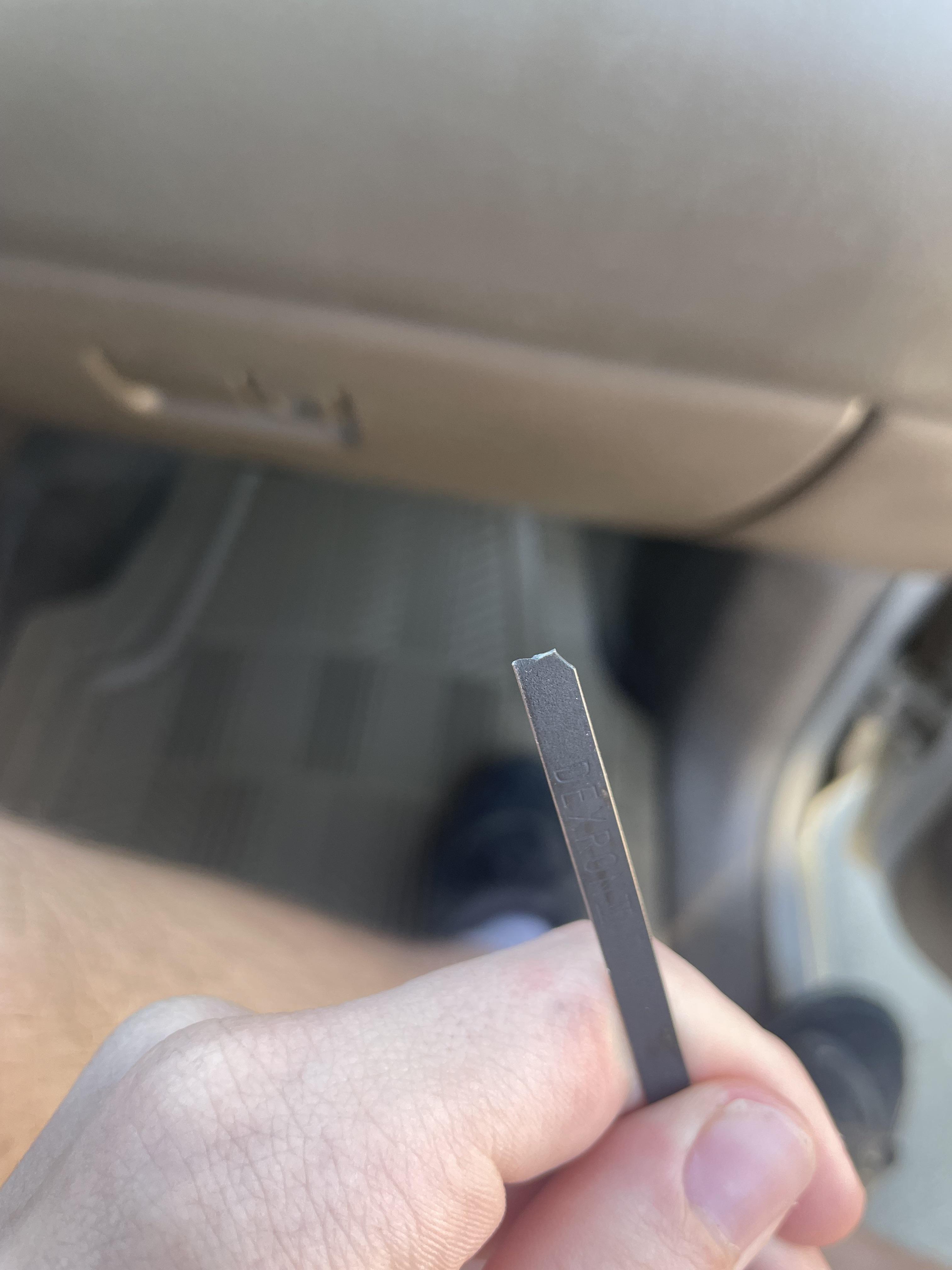 3rd Gen 4Runner transmission dipstick. Dipstick is completely dry, but