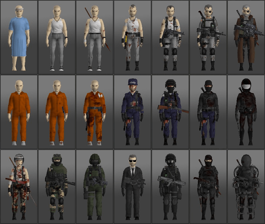 Character progression plus some random outfits! r/projectzomboid