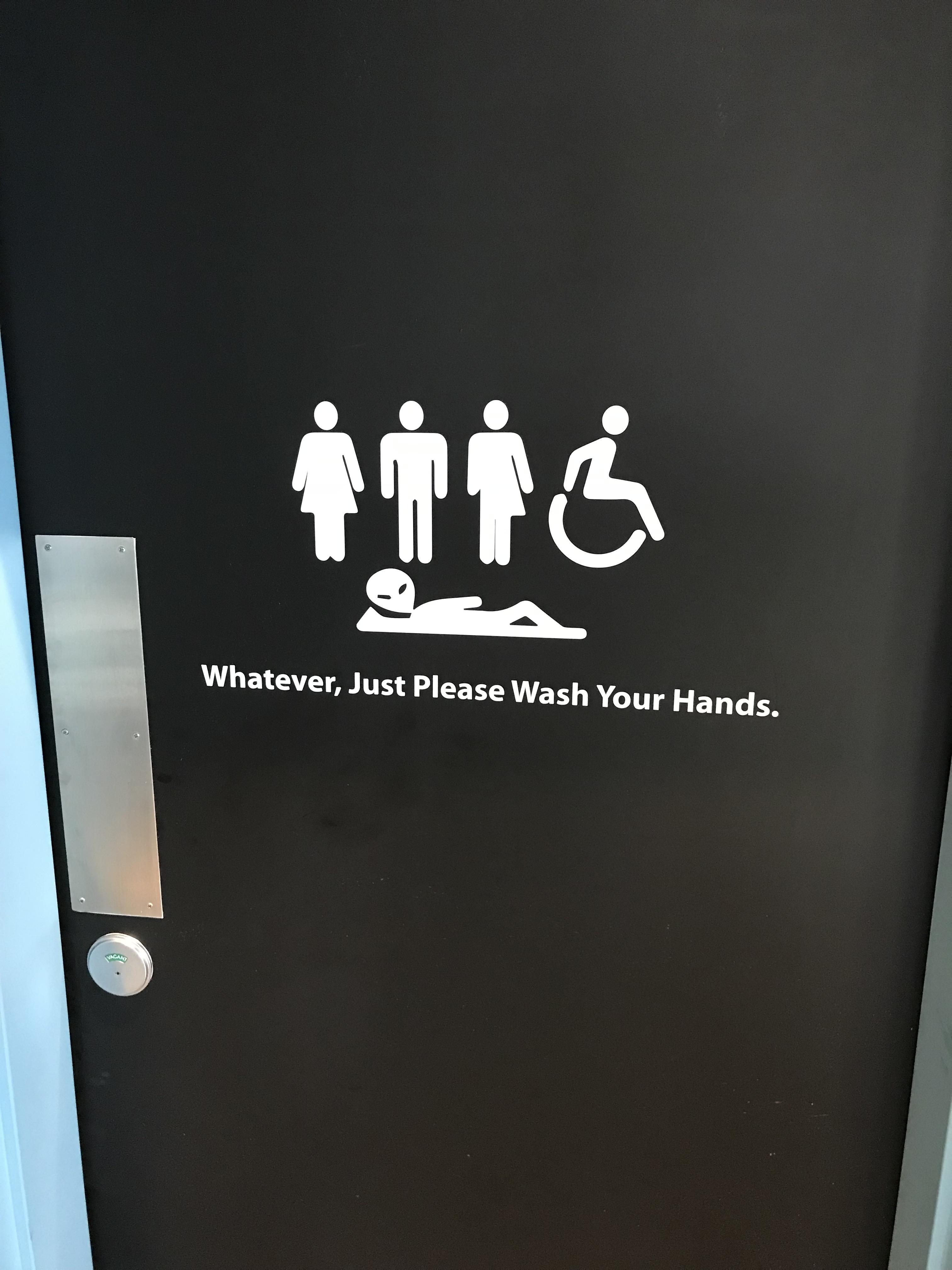 This bathroom door at a restaurant I went to in Irvine, Ca. r/pics