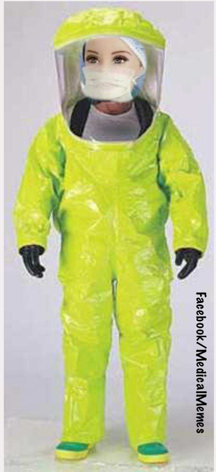 Isolation Room Barbie. Available in Hazmat green. r/nursing