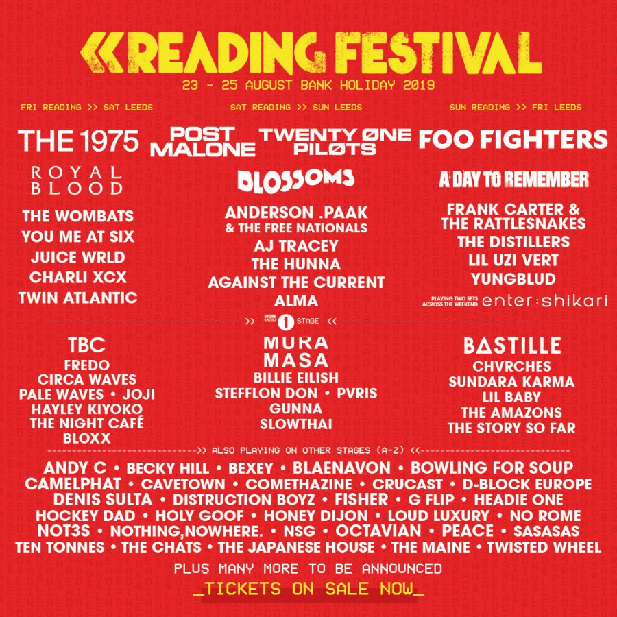 reading festival 2023 lineup stage times Reading and Leeds 2019 Coachella