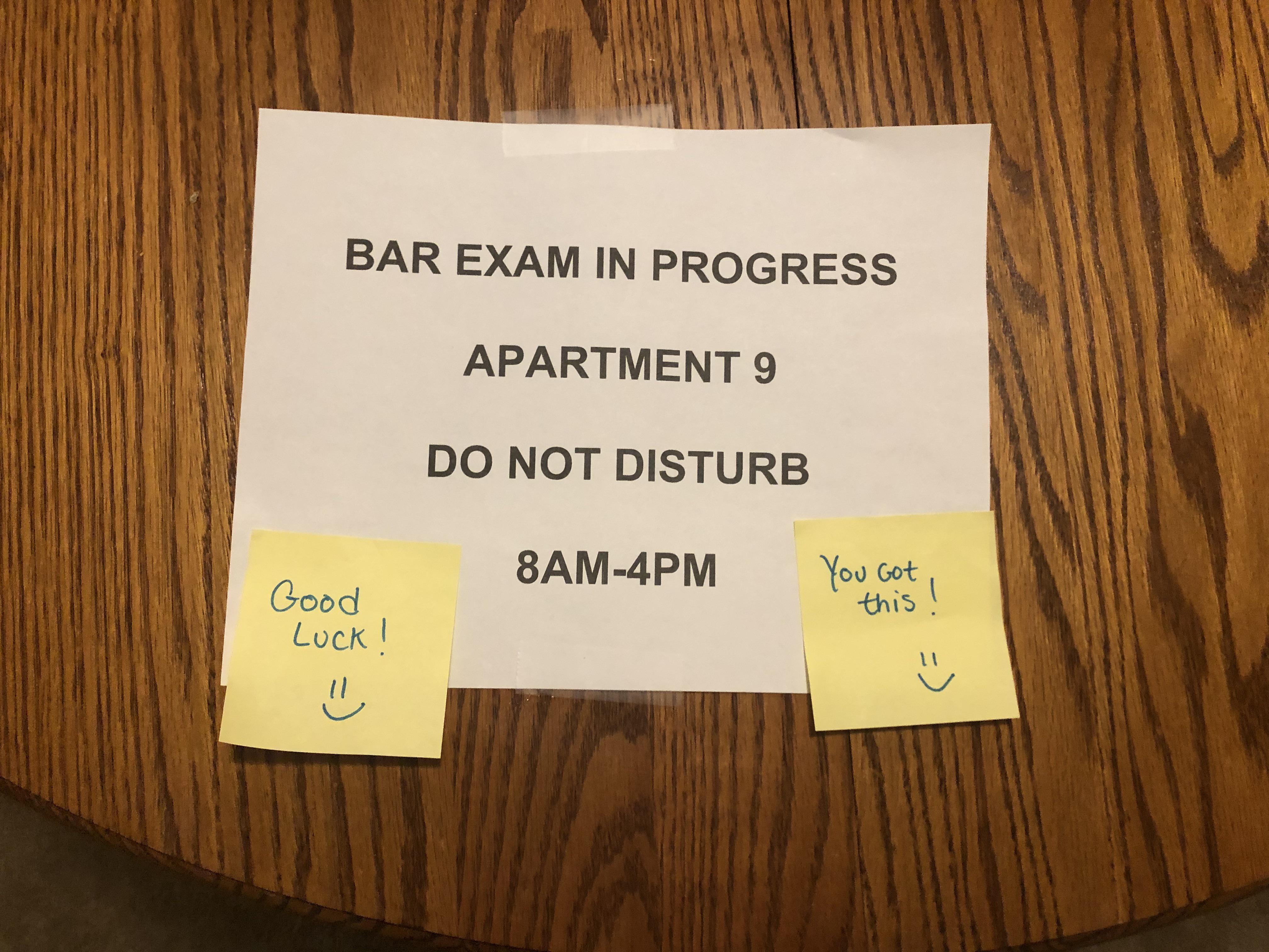 Took the Michigan exam today and didn’t want people ringing my