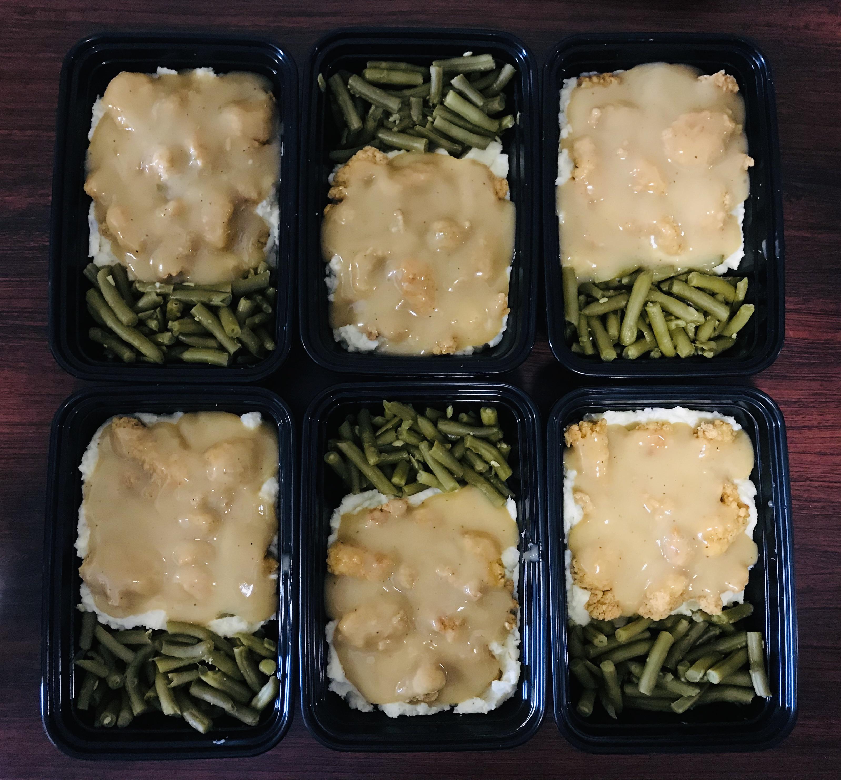 First time meal prepping! Popcorn chicken with mashed potatoes and