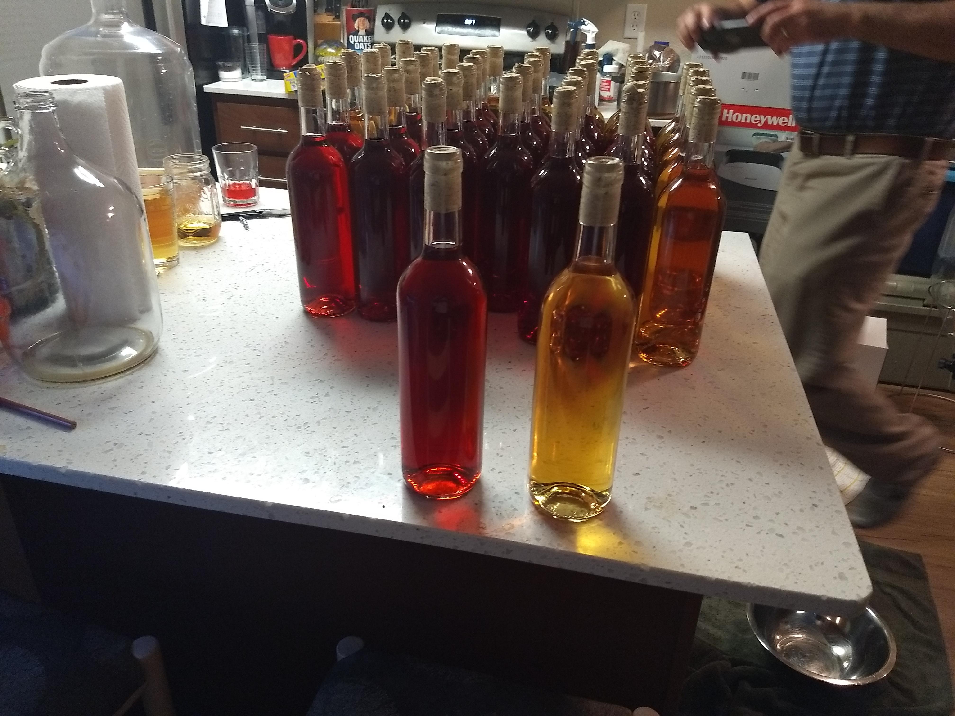 Mead and berry wine. 48 bottles in one night... r/winemaking