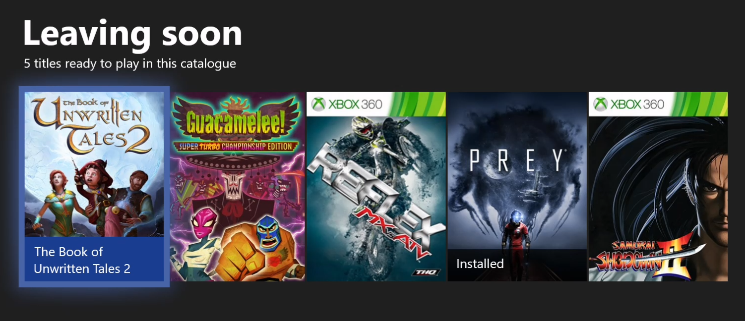 Games Leaving Soon